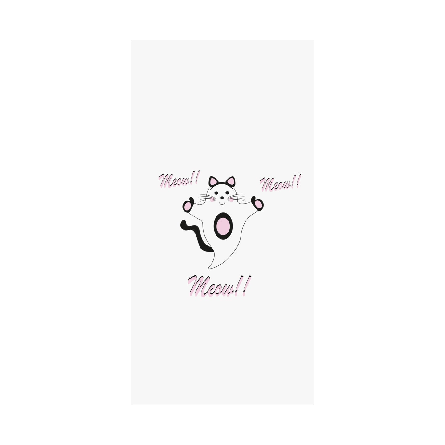 Meow Cat Ghost Halloween Matte Vertical Posters