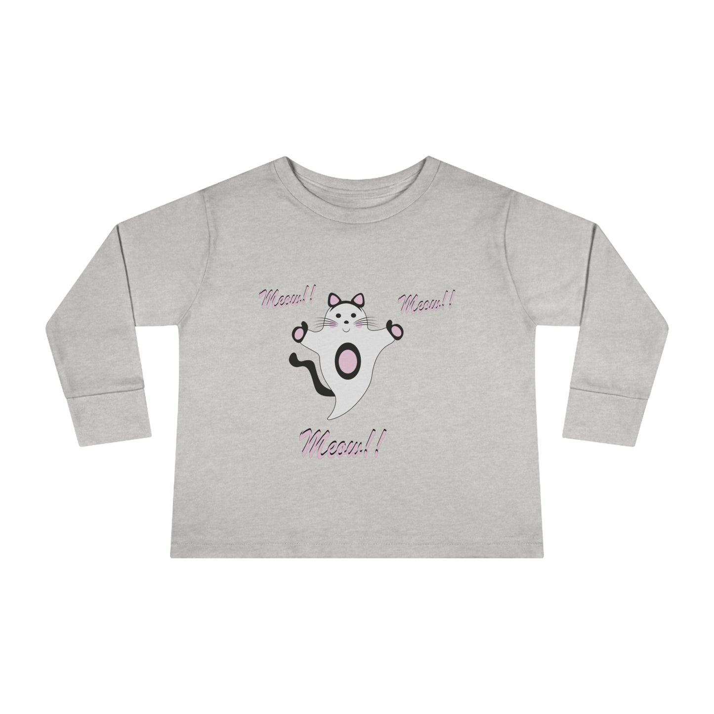 Meow!! Cat Ghost Toddler Long Sleeve Tee