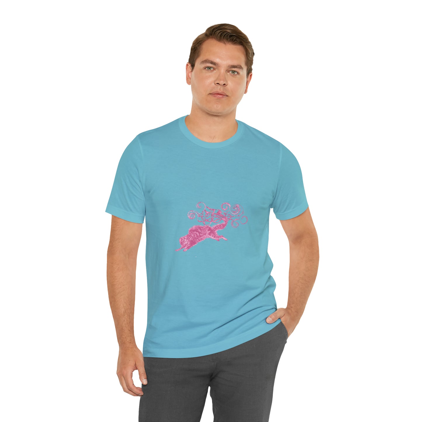 Pink Cat's Tail Art Unisex Jersey Short Sleeve Tee