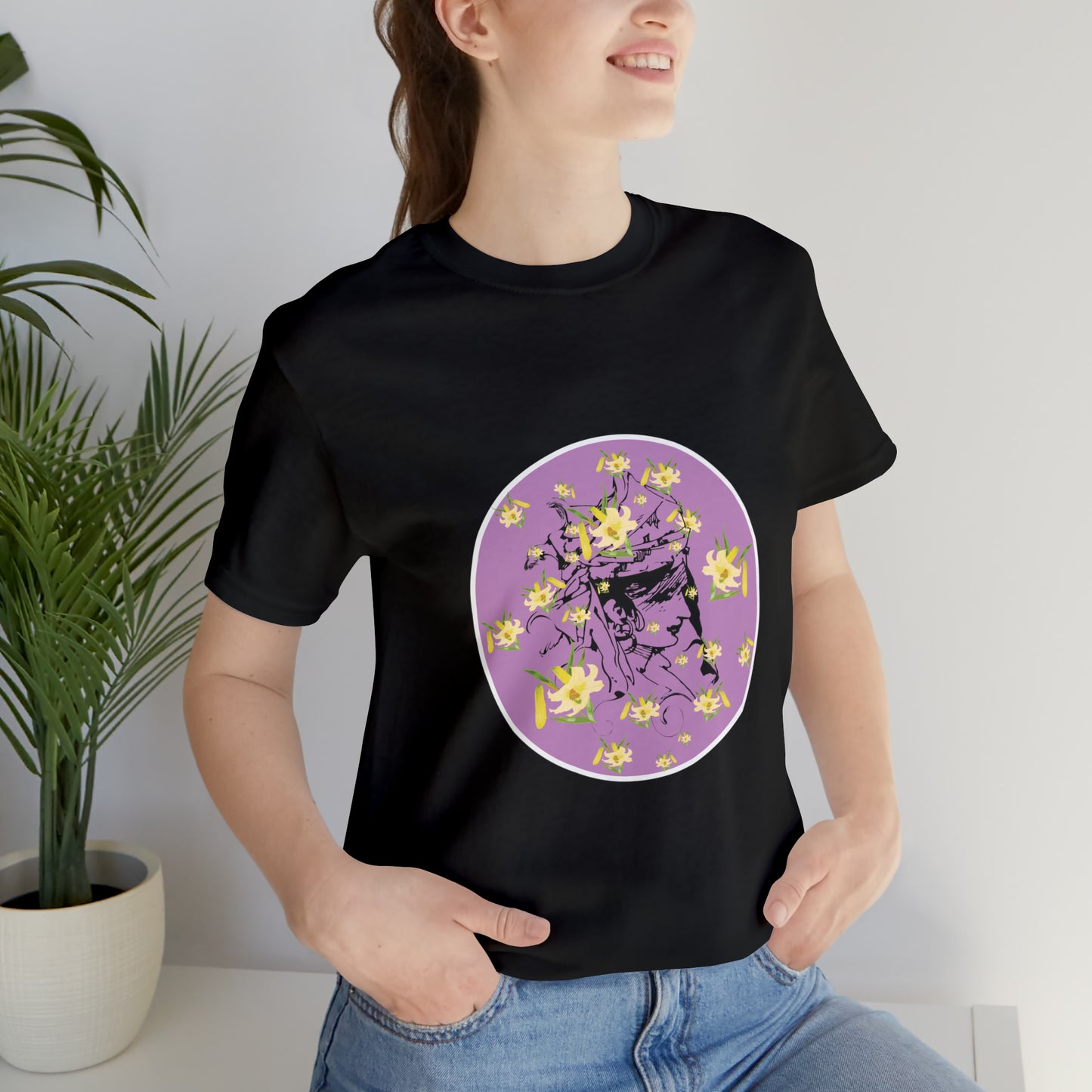 Purple Daffodil Woman Art Unisex Jersey Short Sleeve Tee