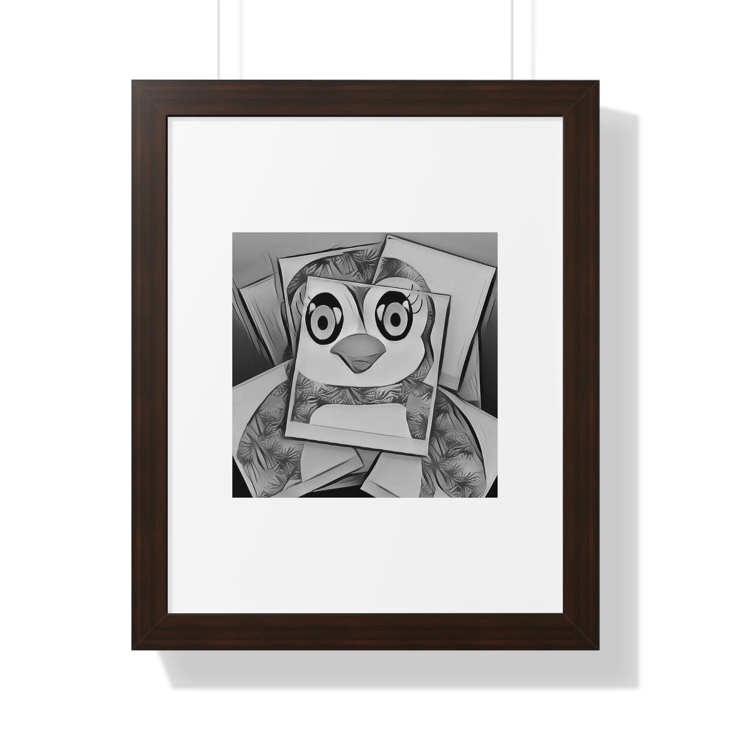 The Penguinies Photogprah Black & White Art Framed Vertical Poster