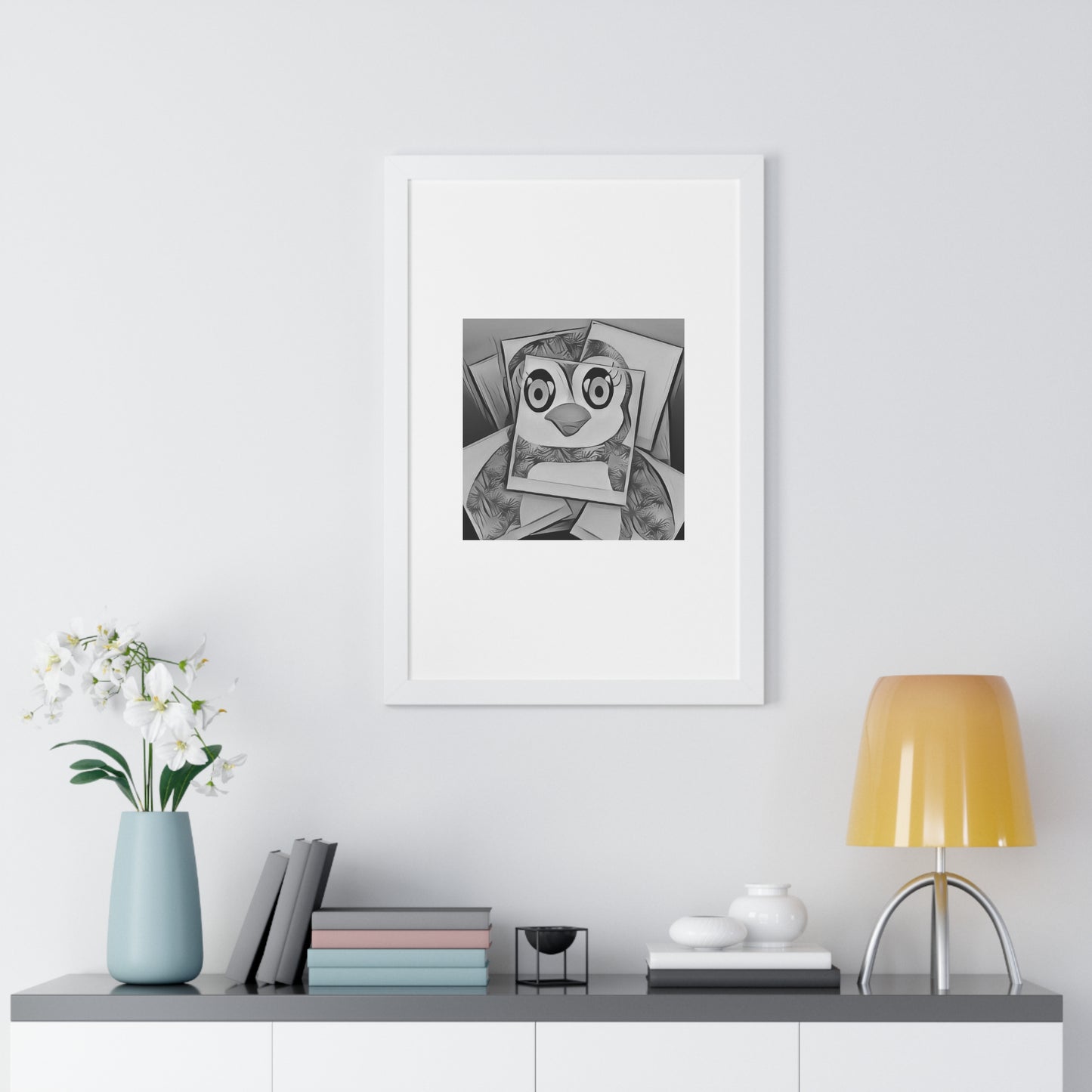 The Penguinies Photogprah Black & White Art Framed Vertical Poster