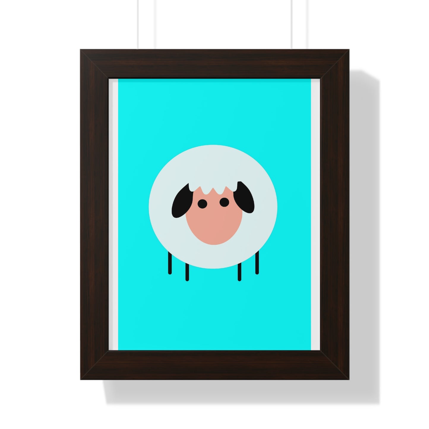 Sheep Blue Art Framed Vertical Poster