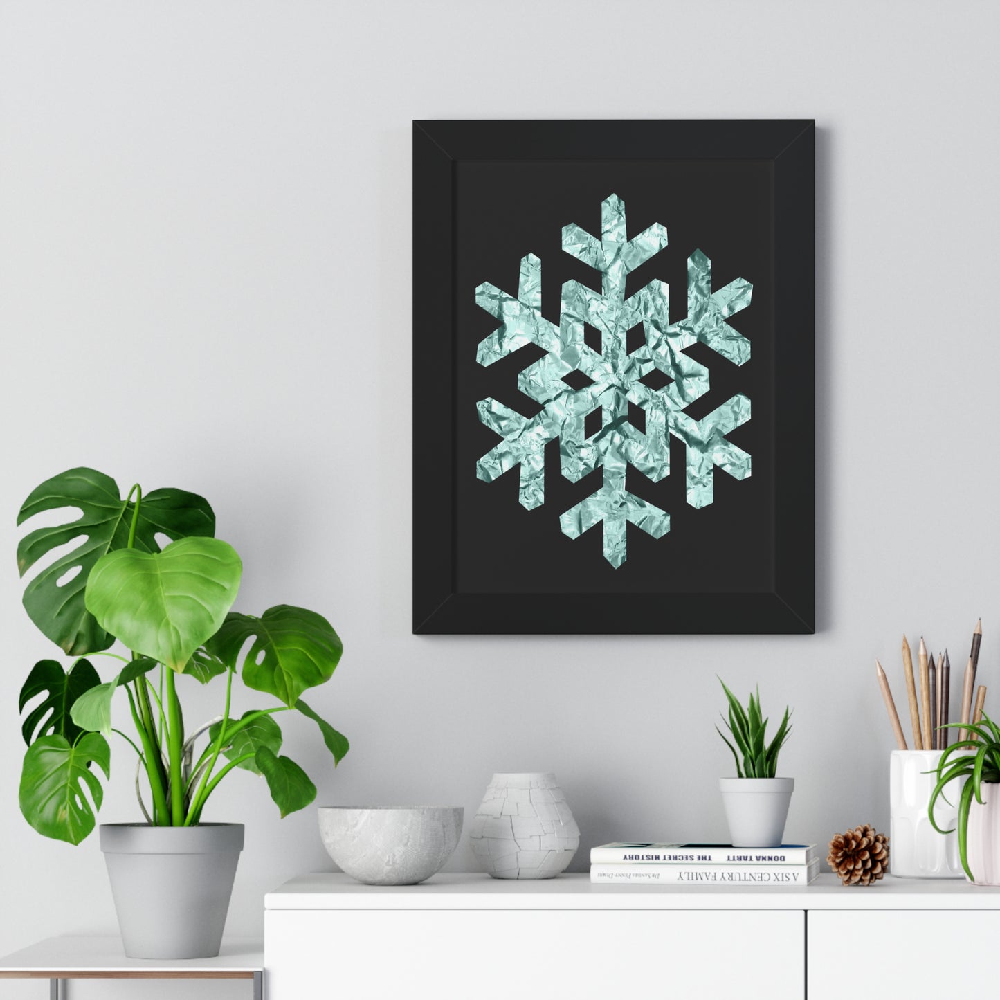 Snowflake Foil Art Framed Vertical Poster