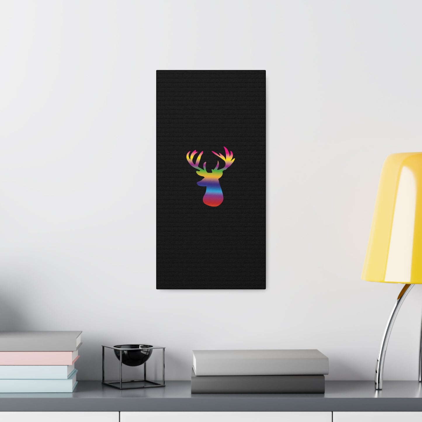 Rainbow Stag Head Canvas Gallery Wraps