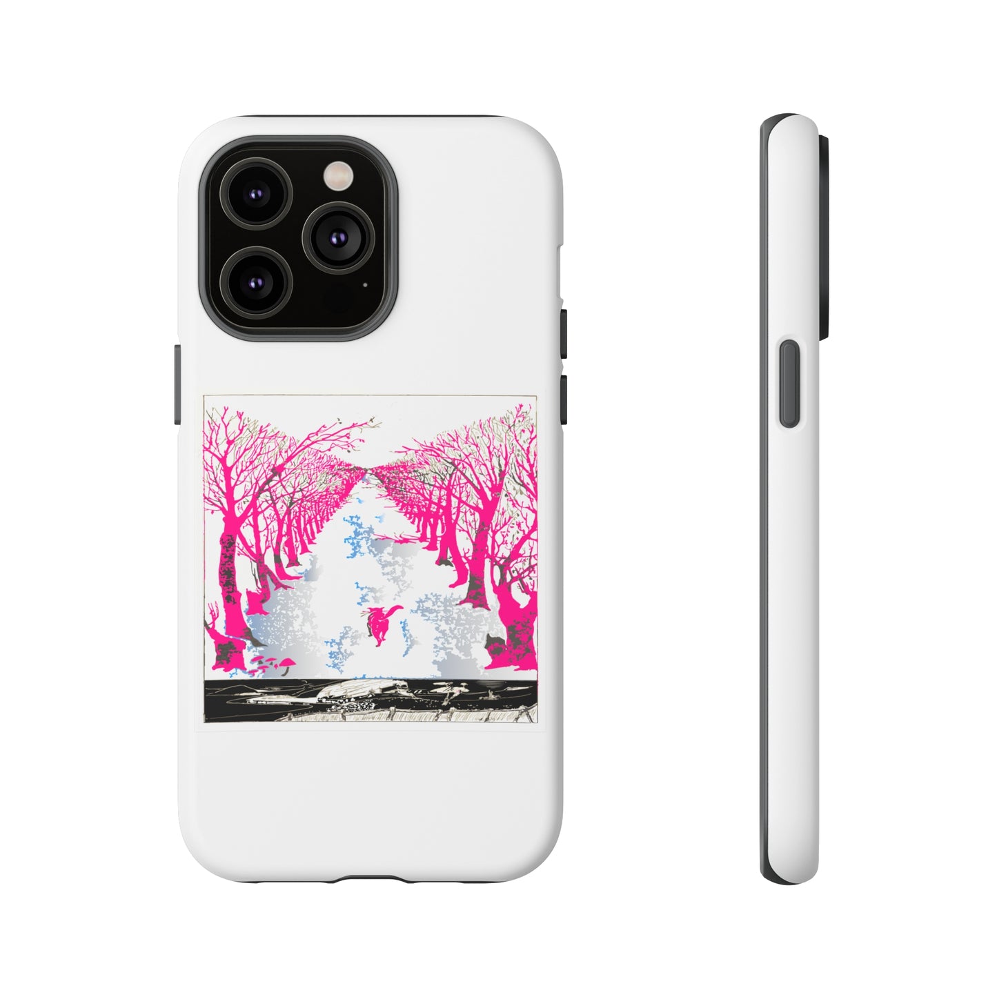 Pink Cat in the Woods Art Tough Cases