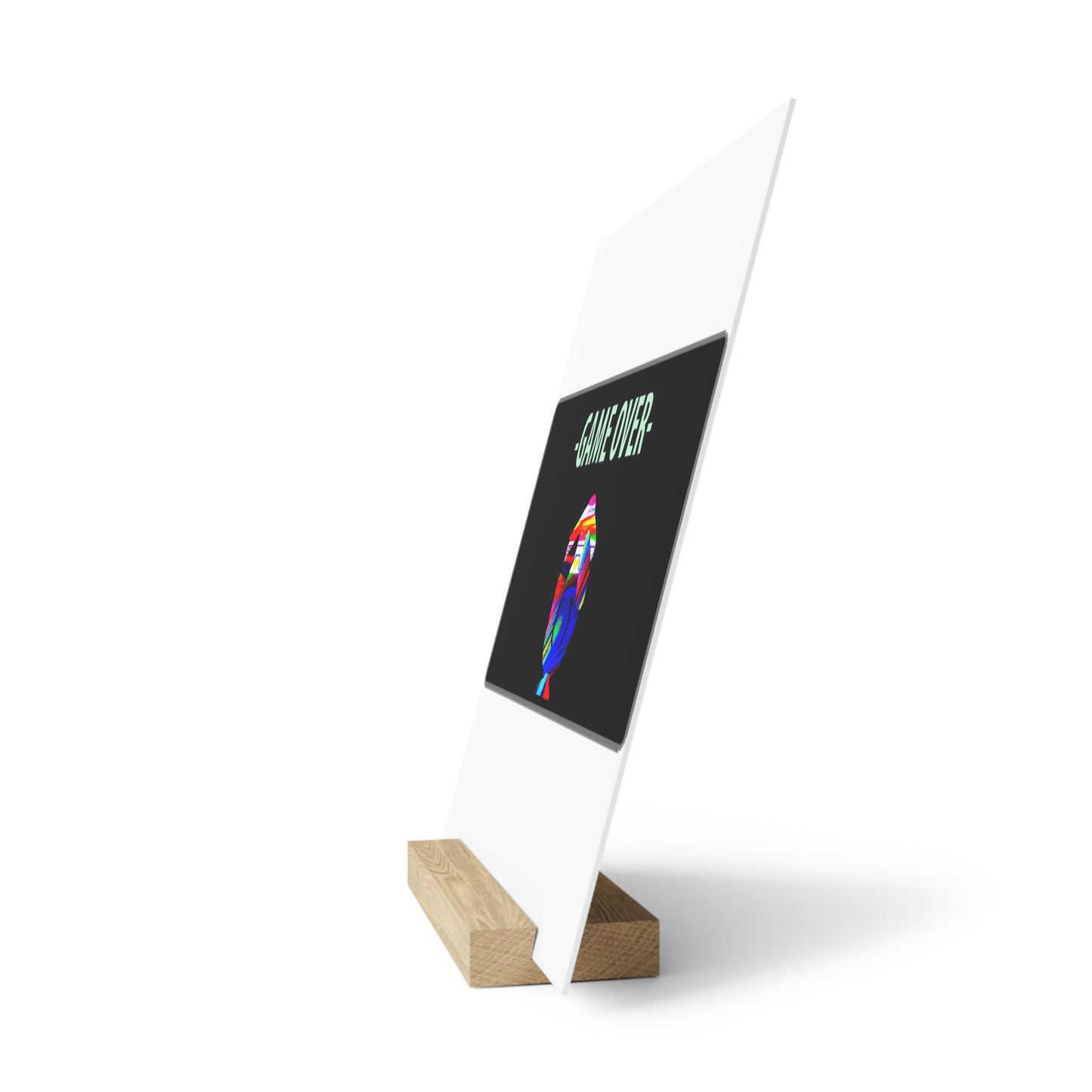 The Penguinies Retro Game Over Art Scene Gallery Board with Stand