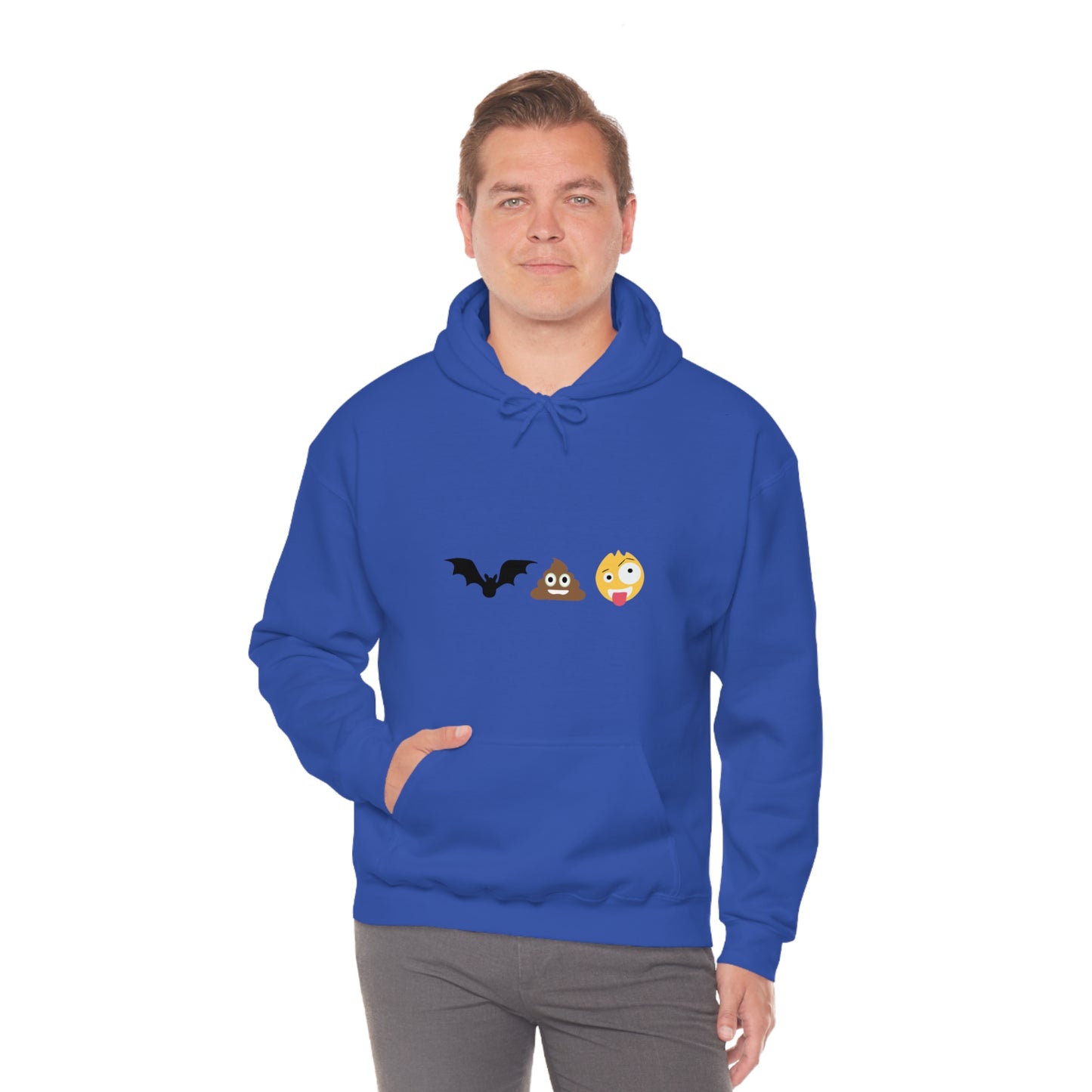 Emoji, Bat, Pooh Crazy, Humour Unisex Heavy Blend™ Hooded Sweatshirt