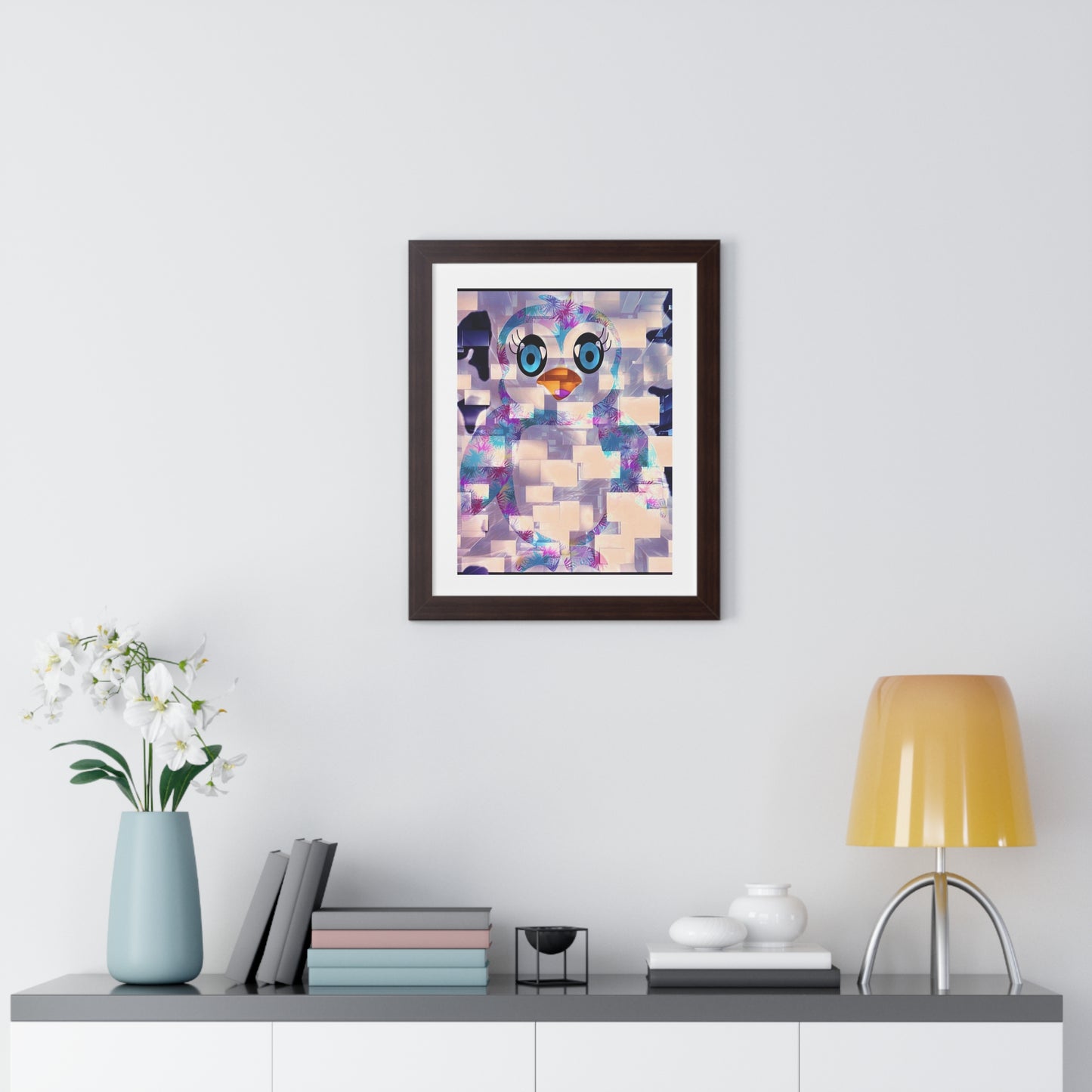 Penguinies Block Art Framed Vertical Poster