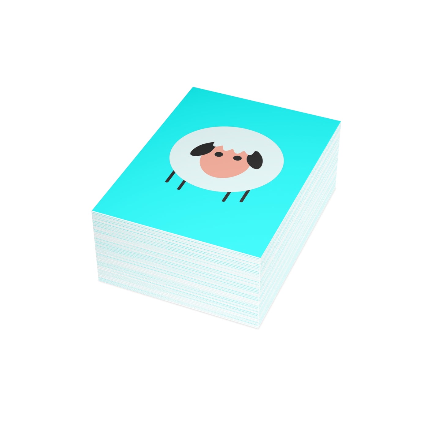 Sheep Blue Background Greeting Cards (1, 10, 30, and 50pcs)