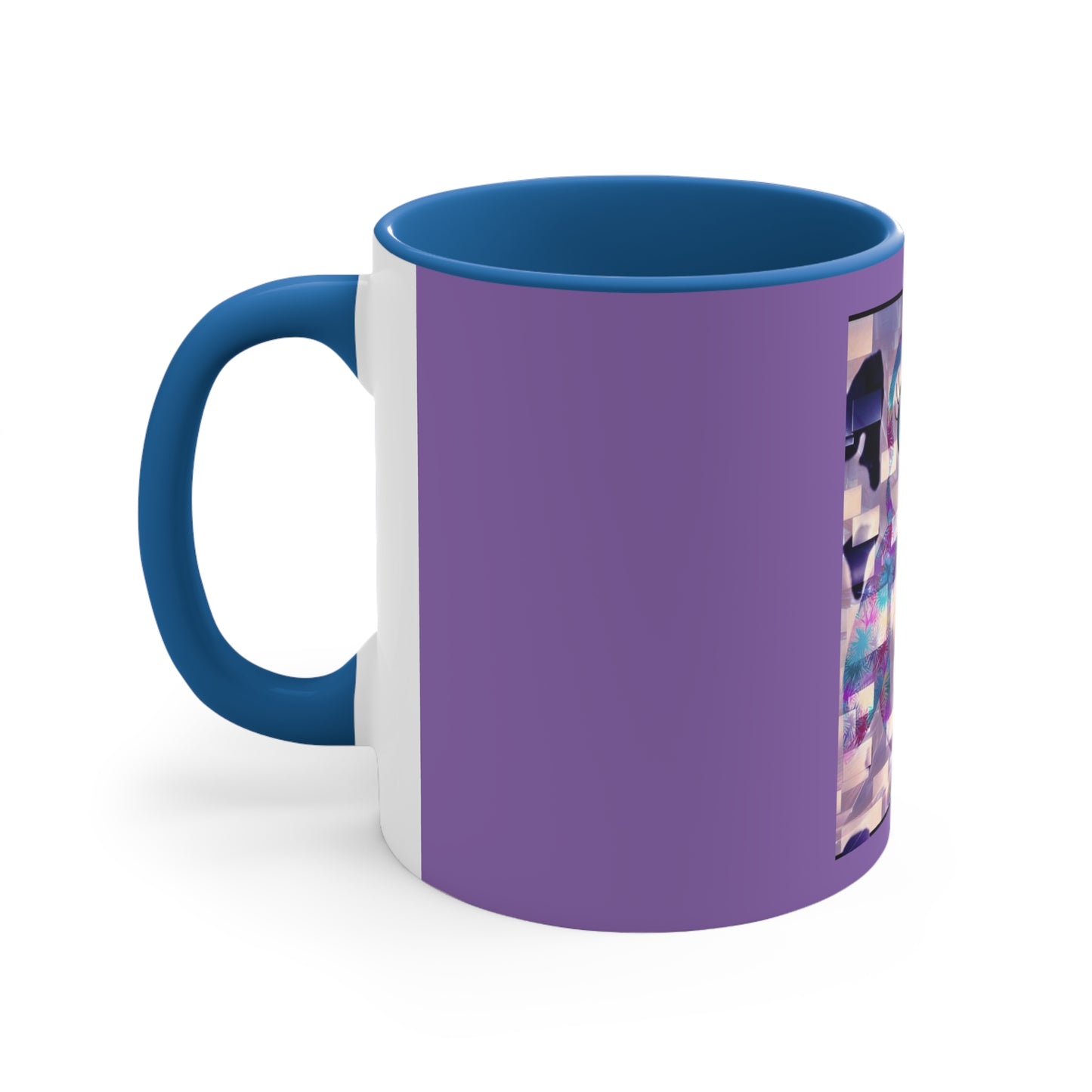 The Penguinies Block Art Purple Accent Coffee Mug, 11oz