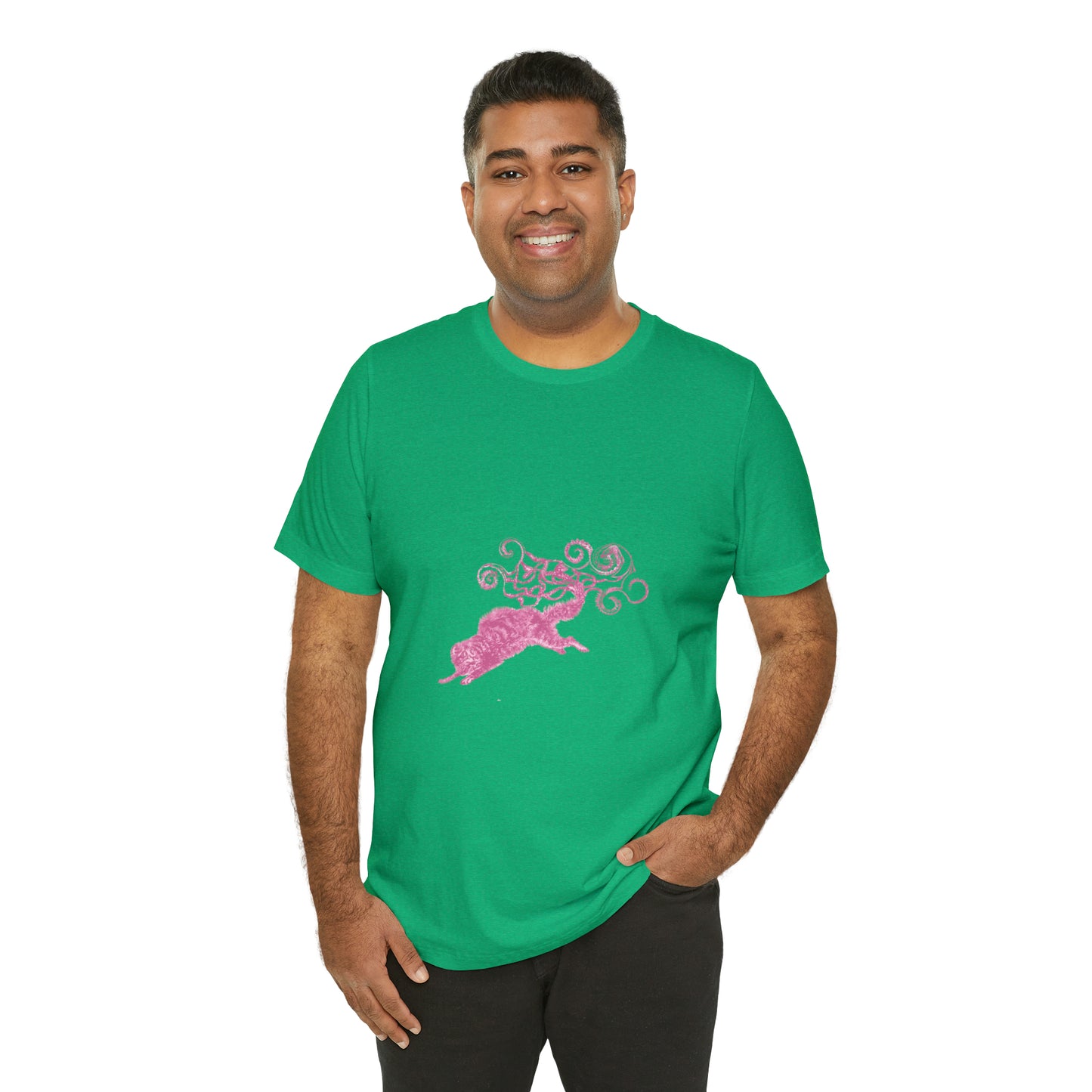 Pink Cat's Tail Art Unisex Jersey Short Sleeve Tee