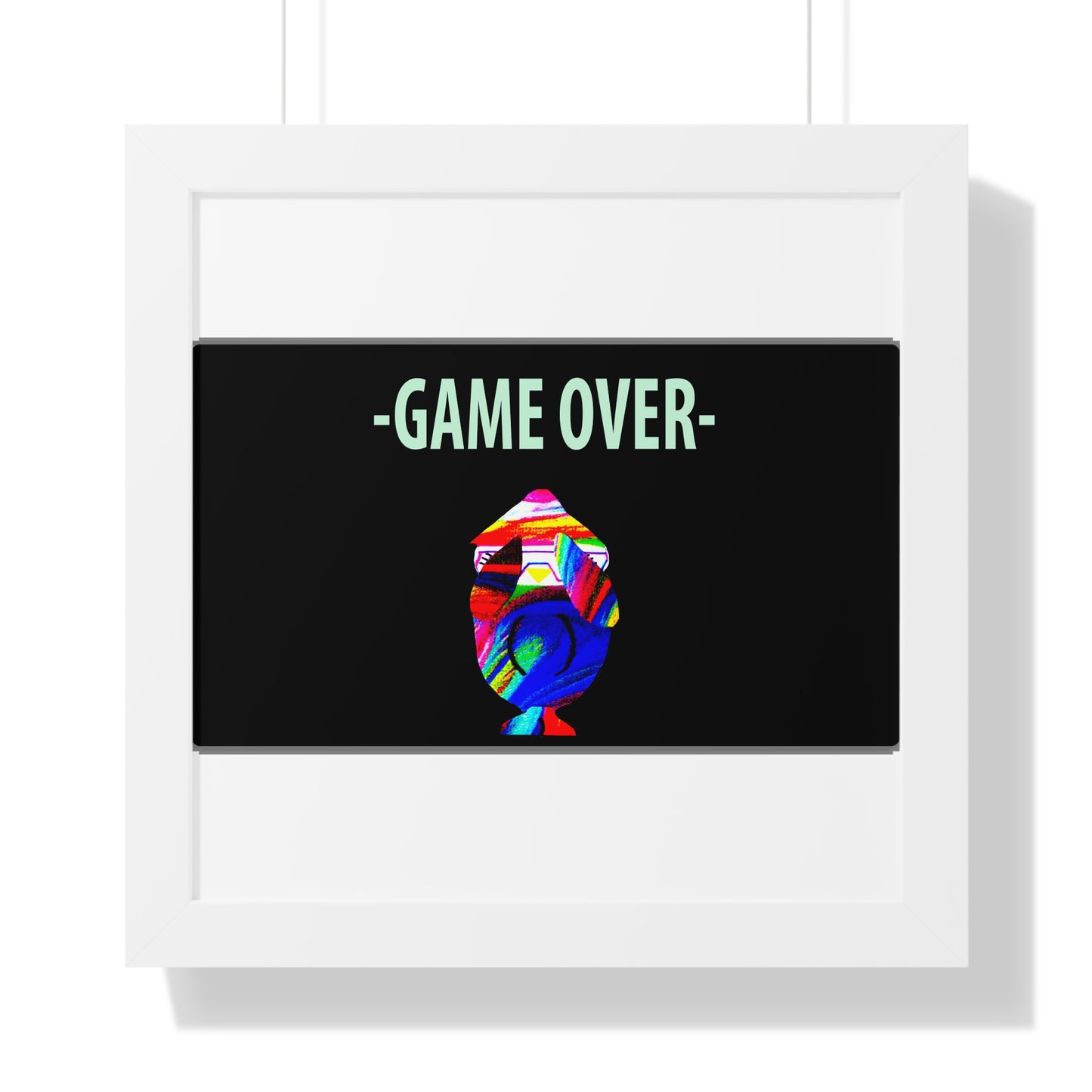 The Penguinies Original - Retro Game Over First Game App Framed Vertical Poster