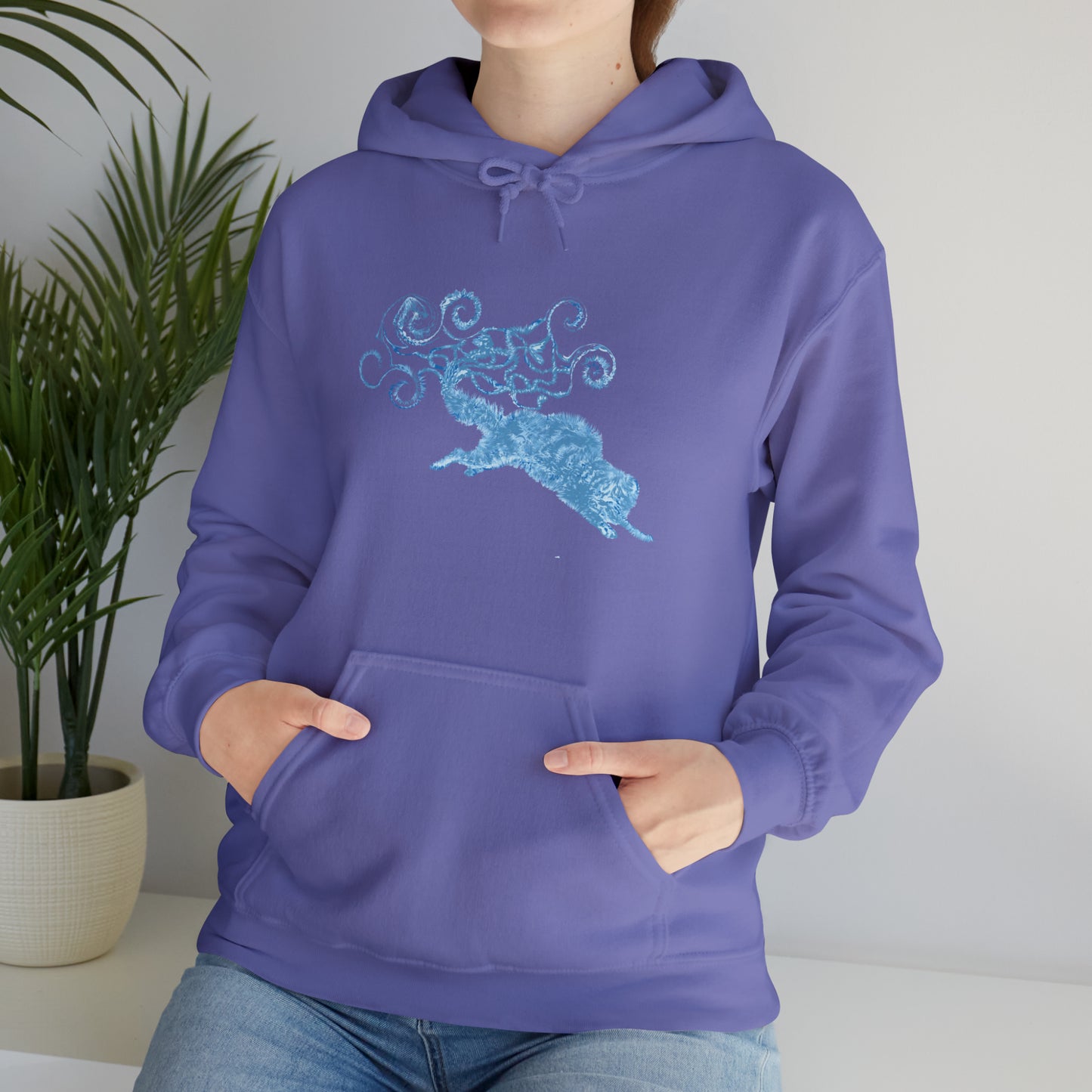 Blue Cat's Tail Art Unisex Heavy Blend™ Hooded Sweatshirt