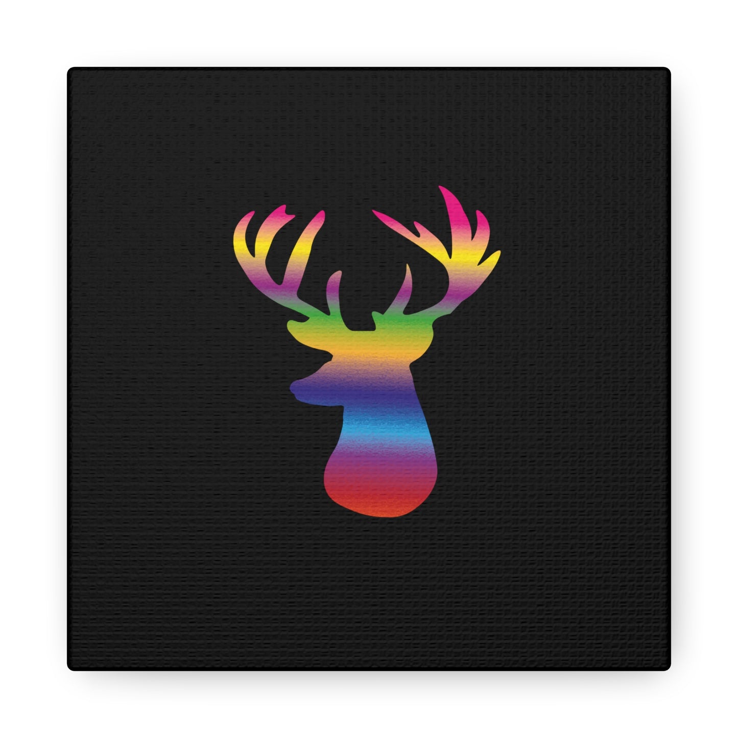 Rainbow Stag Head Canvas Gallery Wraps