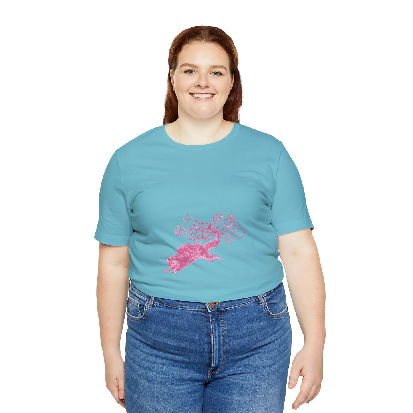 Pink Cat's Tail Art Unisex Jersey Short Sleeve Tee