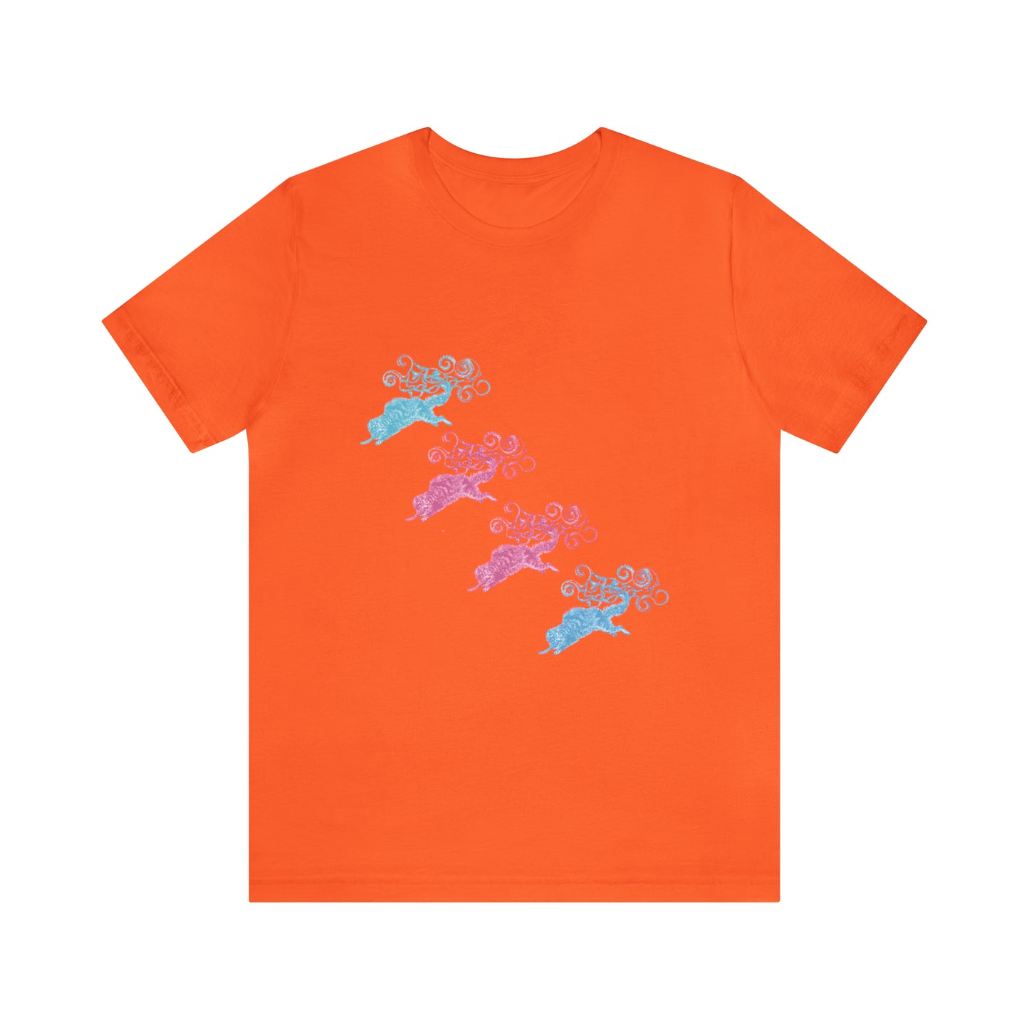 Pink & Blue Cat's Tail's Art Unisex Jersey Short Sleeve Tee