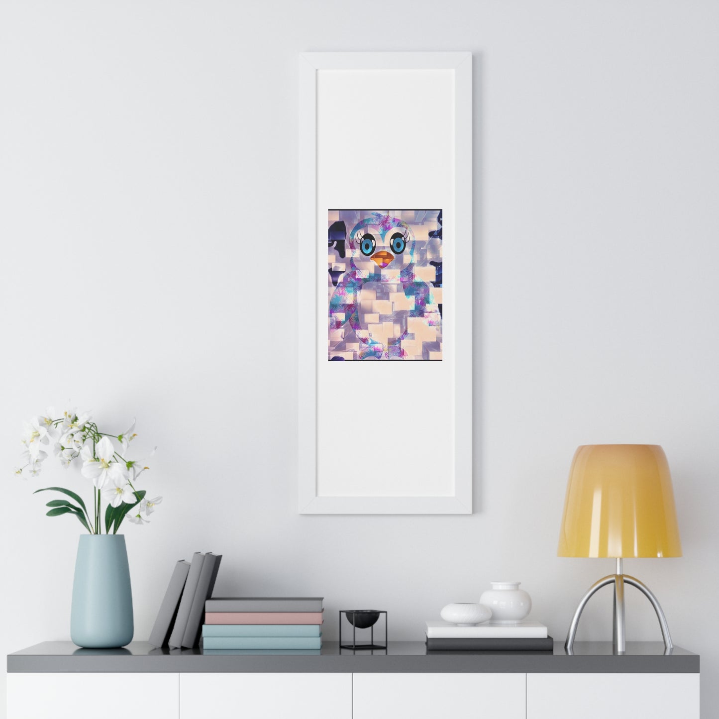 Penguinies Block Art Framed Vertical Poster