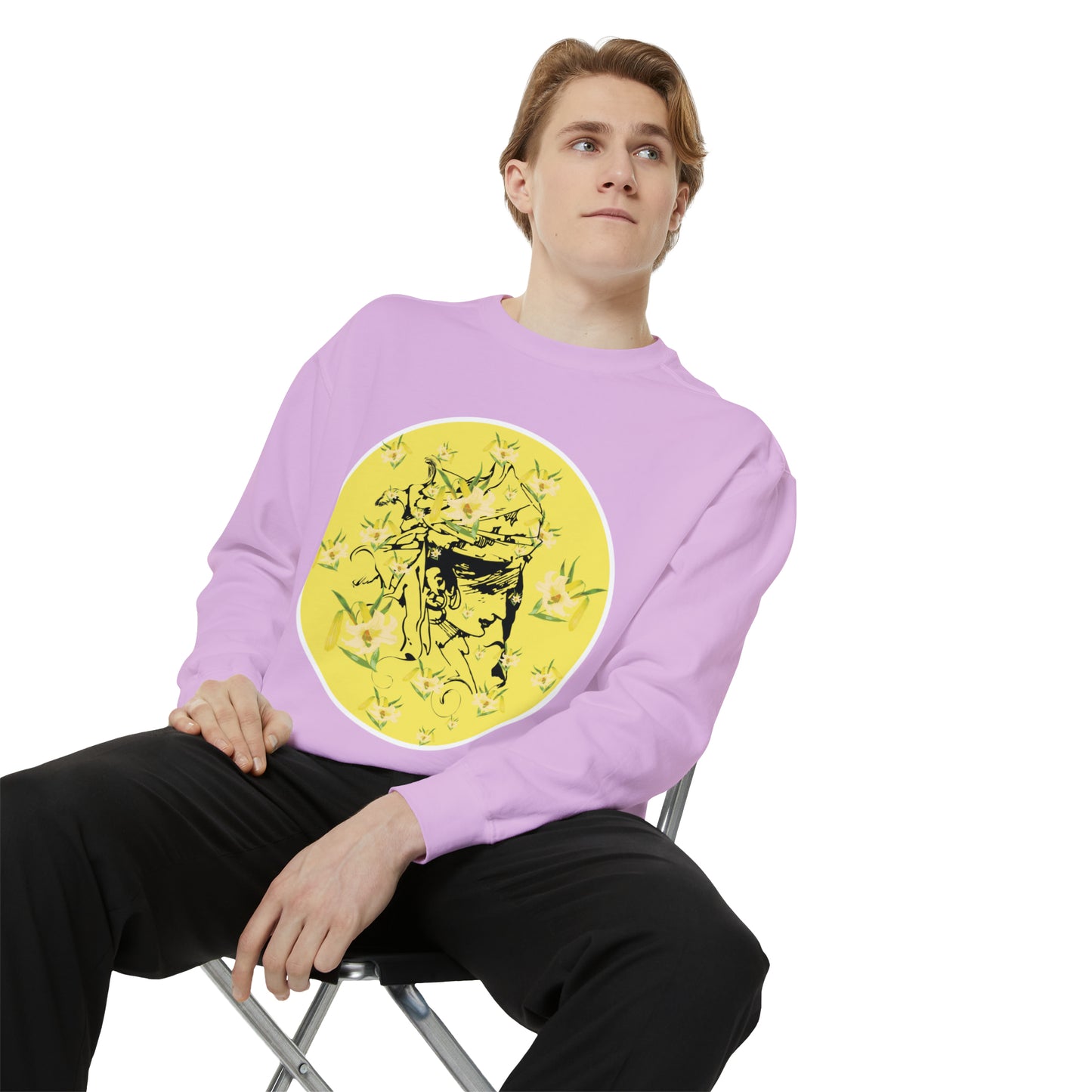 Daffodil Woman Art Unisex Garment-Dyed Sweatshirt