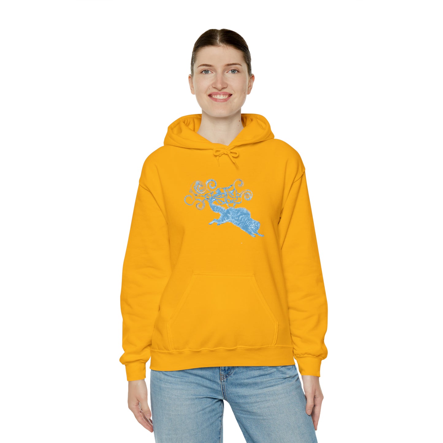 Blue Cat's Tail Art Unisex Heavy Blend™ Hooded Sweatshirt