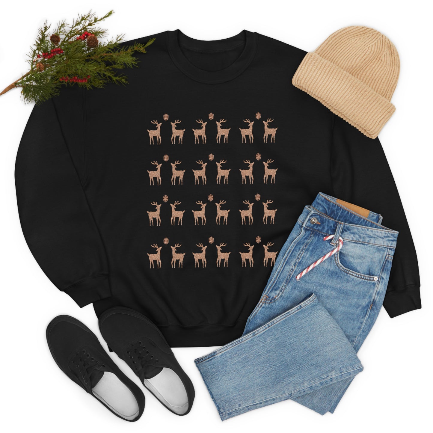 Golden Stag Pattern Unisex Heavy Blend™ Crewneck Sweatshirt