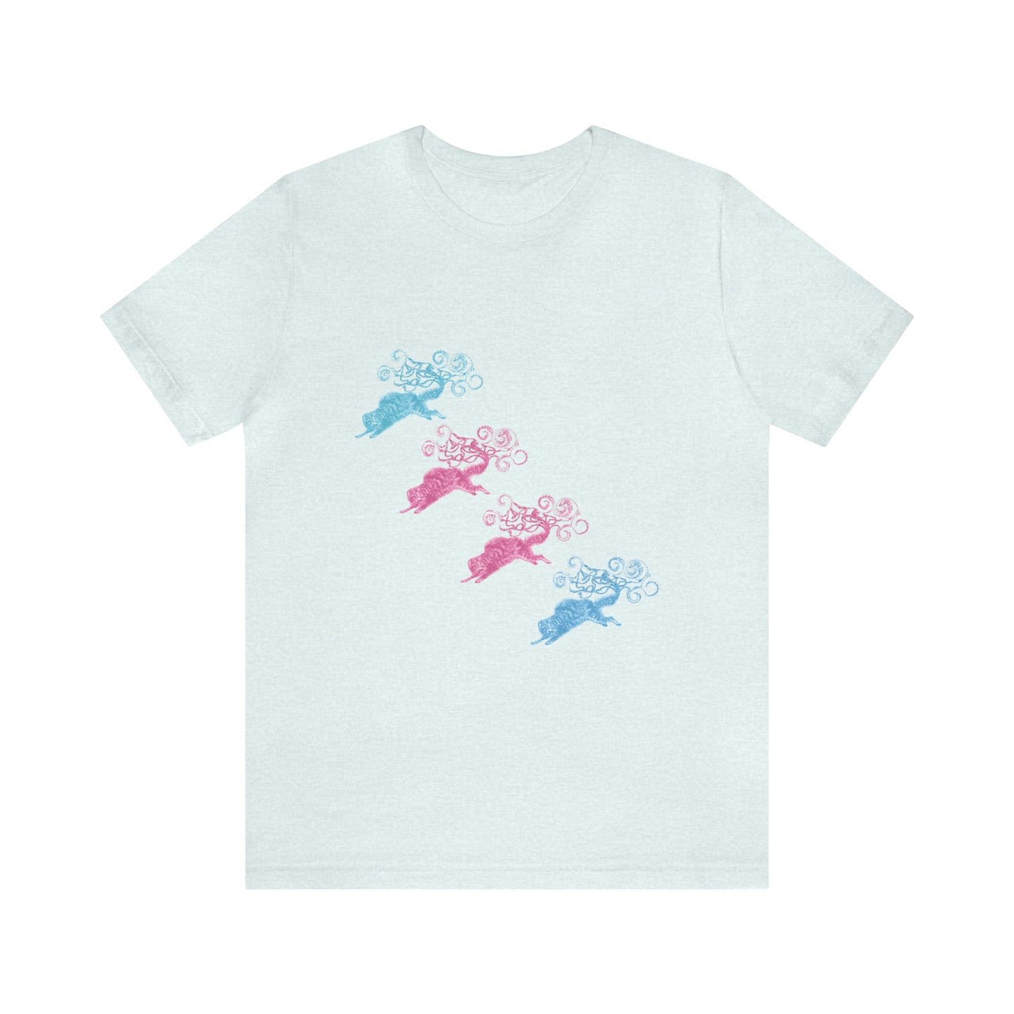 Pink & Blue Cat's Tail's Art Unisex Jersey Short Sleeve Tee