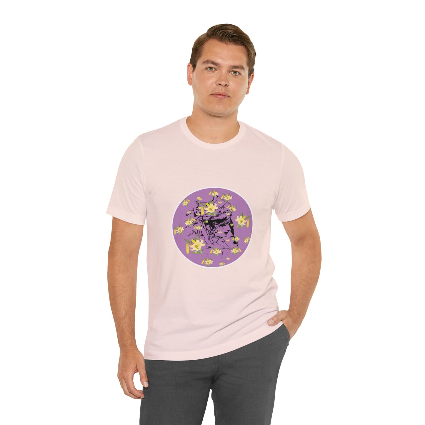 Purple Daffodil Woman Art Unisex Jersey Short Sleeve Tee