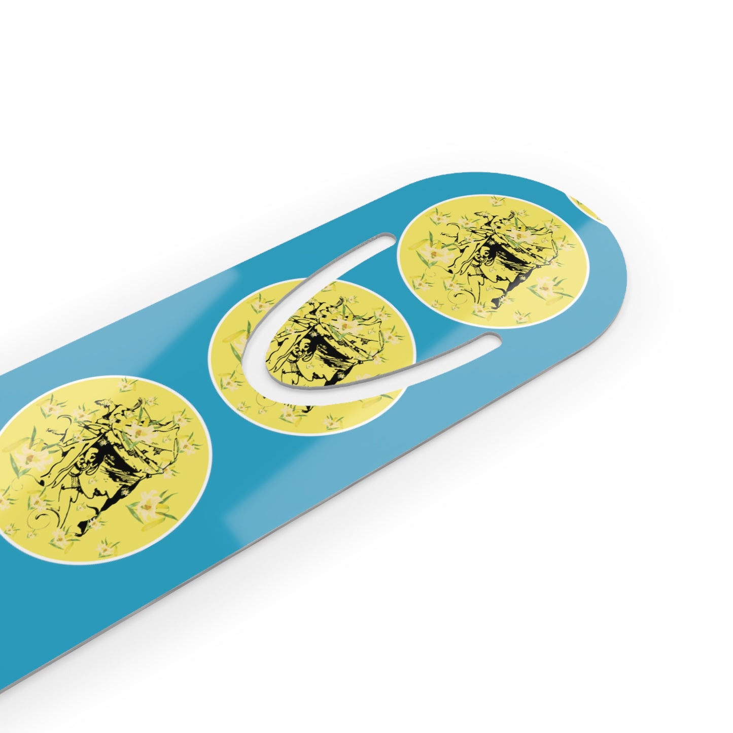 Yellow Daffodil Pattern Turquois Bookmark