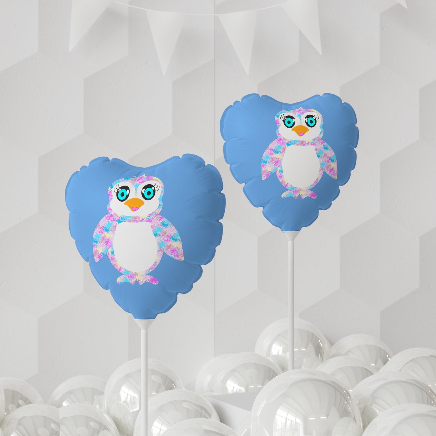 The Penguinie, Light Blue Balloon (Round and Heart-shaped), 11"