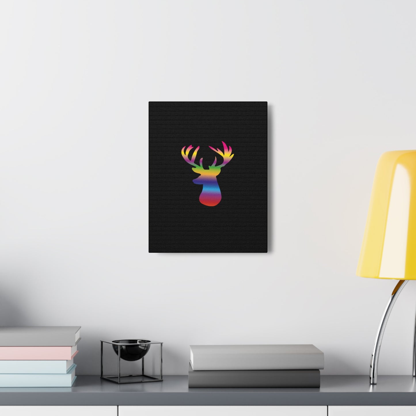 Rainbow Stag Head Canvas Gallery Wraps