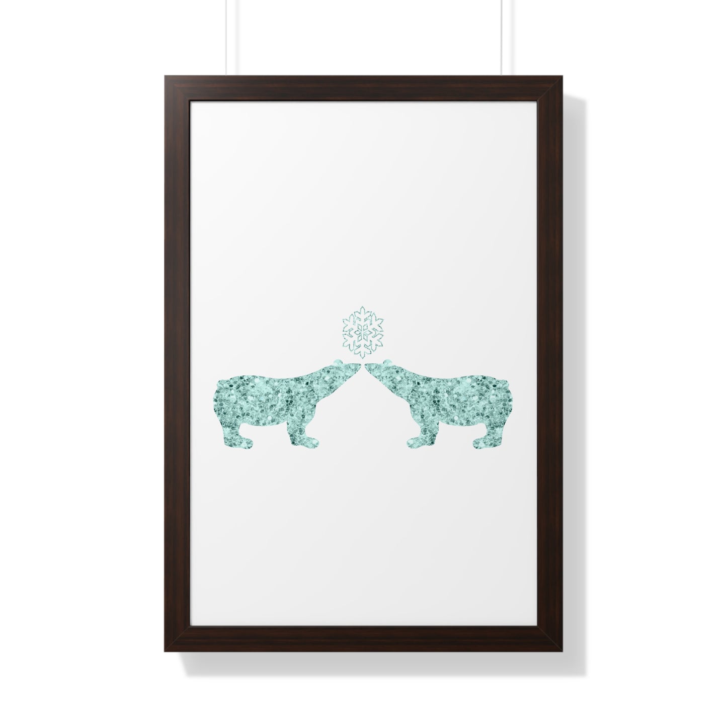 Two Polar Bear Blue Gem Art Framed Vertical Poster