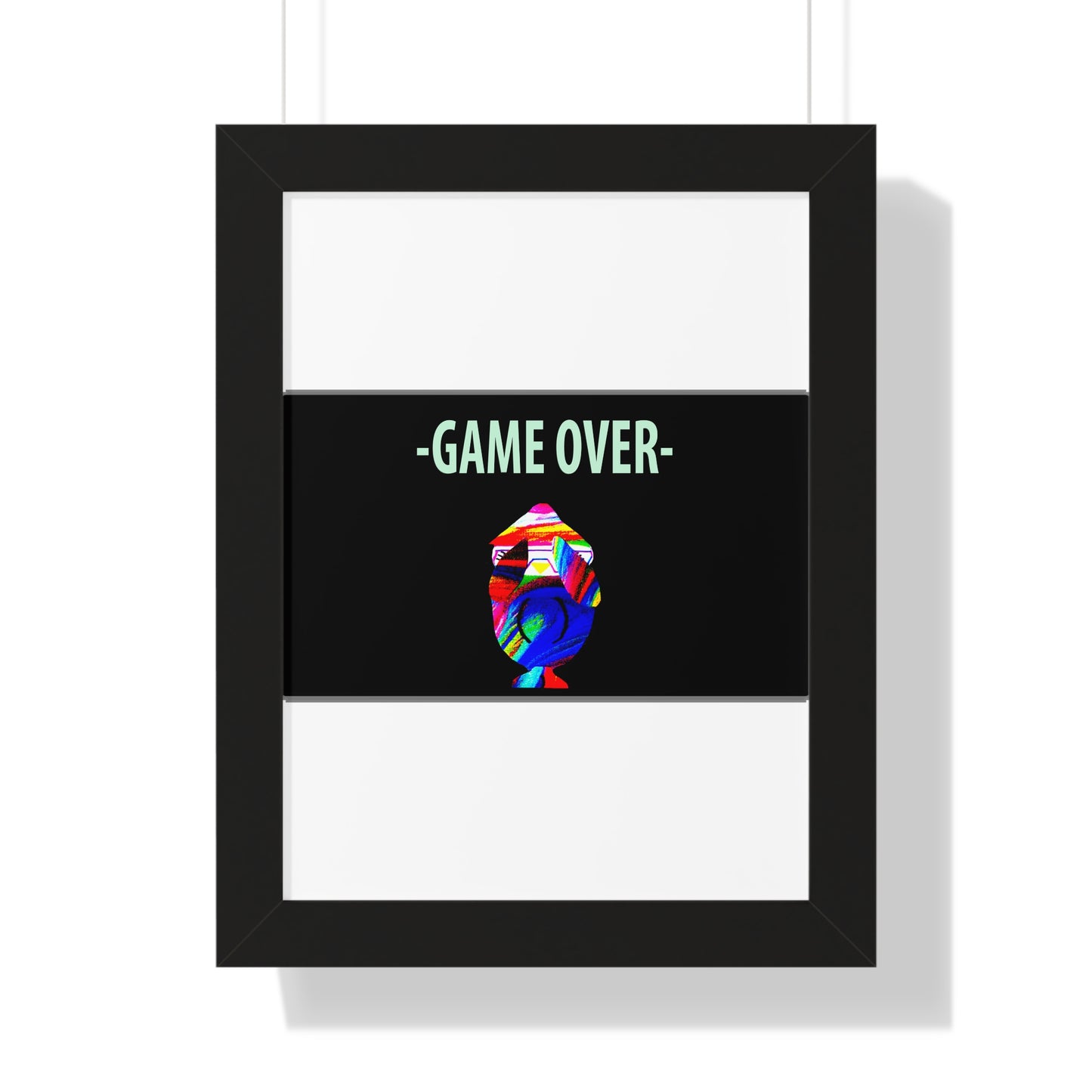 The Penguinies Original - Retro Game Over First Game App Framed Vertical Poster