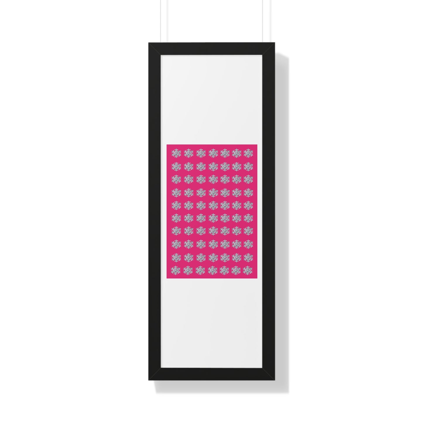 Snowflake Pattern Pink Framed Vertical Poster