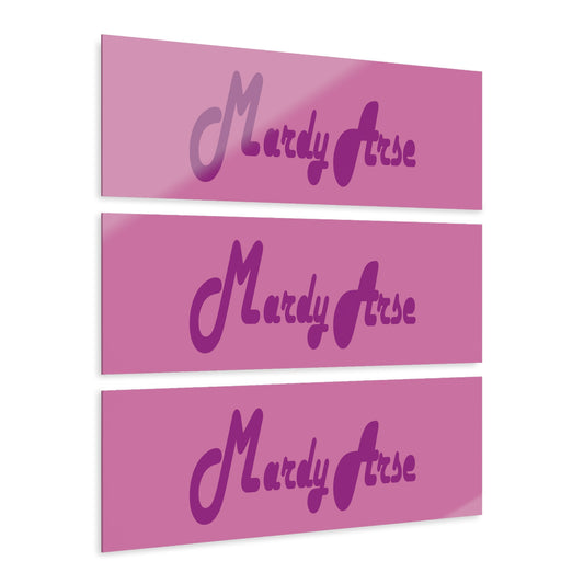 Mardy Arse, Sheffield Dialect Purple Typography Art Acrylic Prints (Triptych)