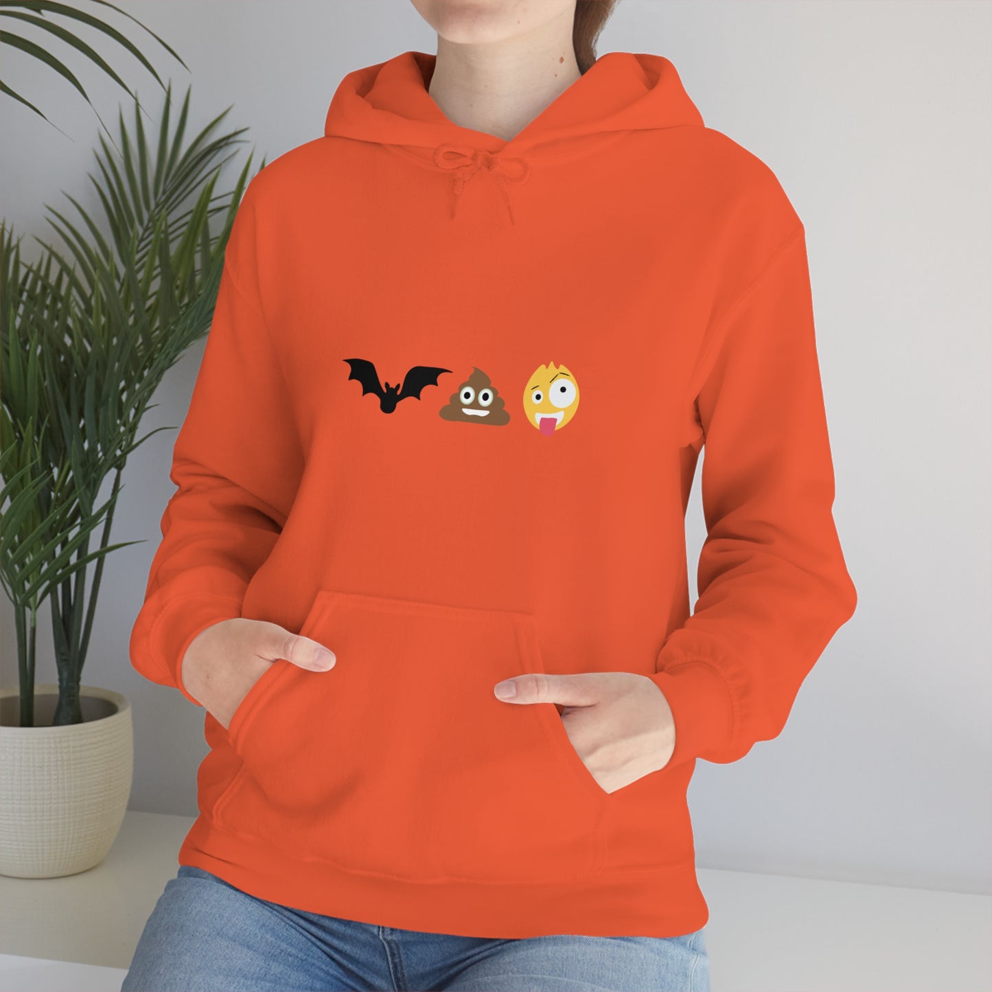 Emoji, Bat, Pooh Crazy, Humour Unisex Heavy Blend™ Hooded Sweatshirt