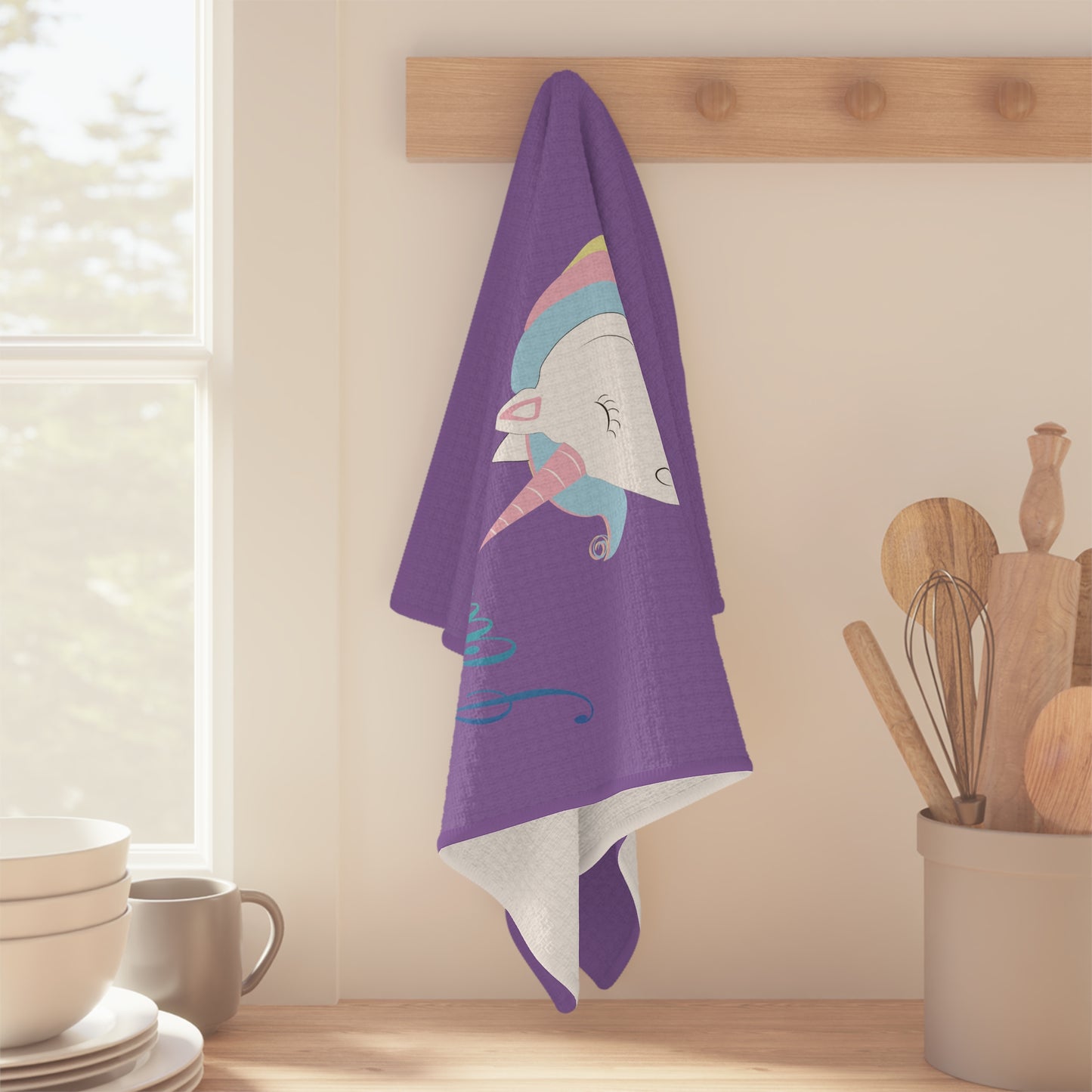 I Can Buy Myself Unicorns! Purple Soft Tea Towel