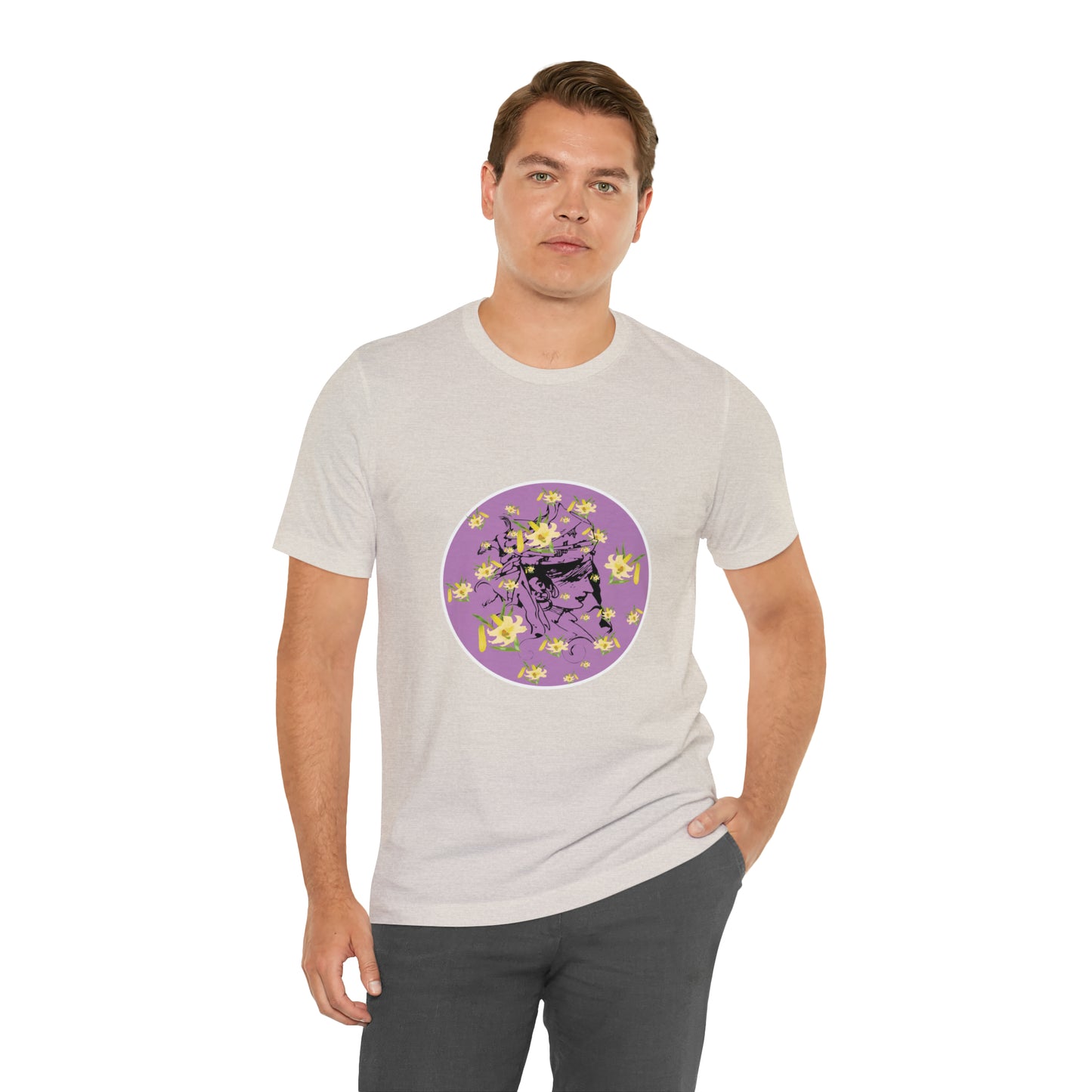 Purple Daffodil Woman Art Unisex Jersey Short Sleeve Tee