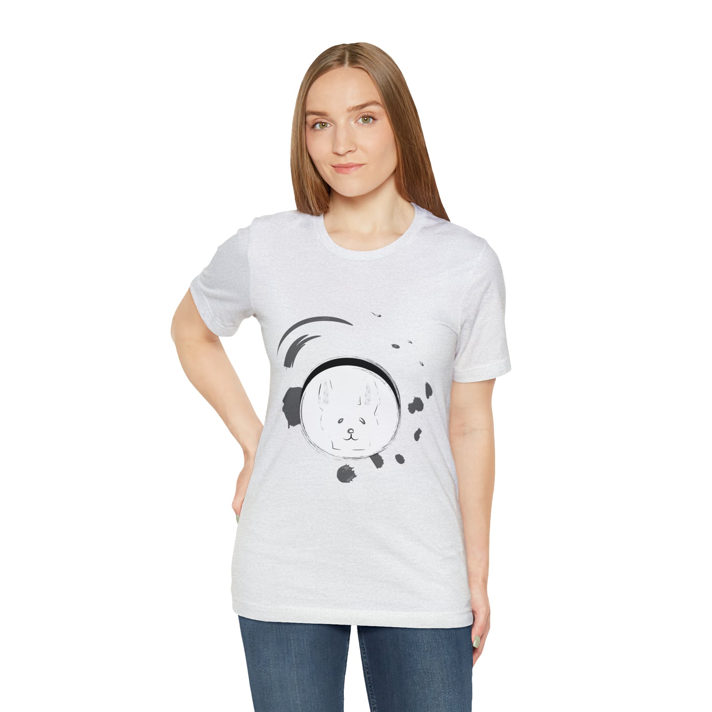 Rabbit Ink Black & White Art Unisex Jersey Short Sleeve Tee