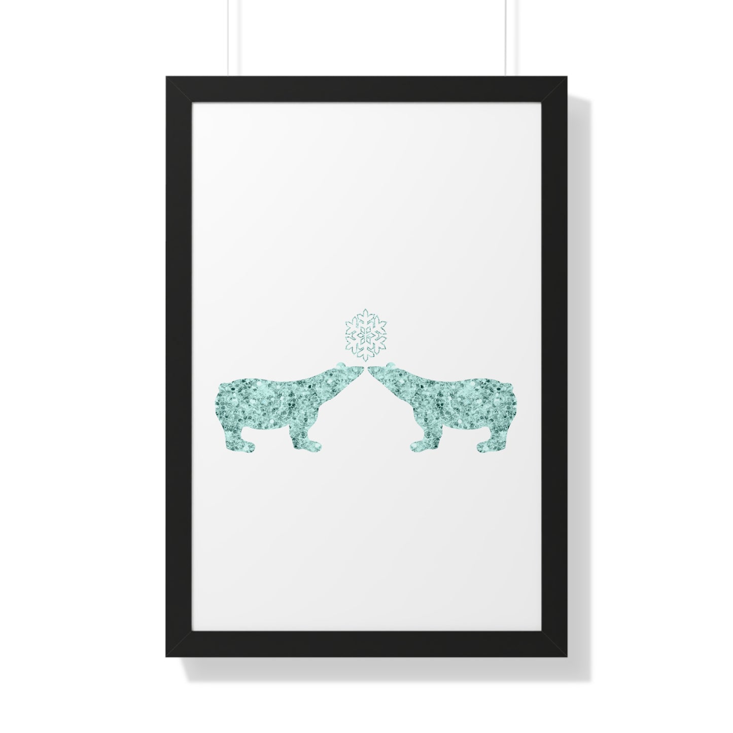 Two Polar Bear Blue Gem Art Framed Vertical Poster