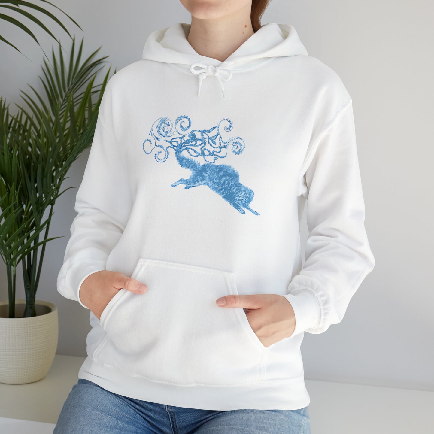 Blue Cat's Tail Art Unisex Heavy Blend™ Hooded Sweatshirt