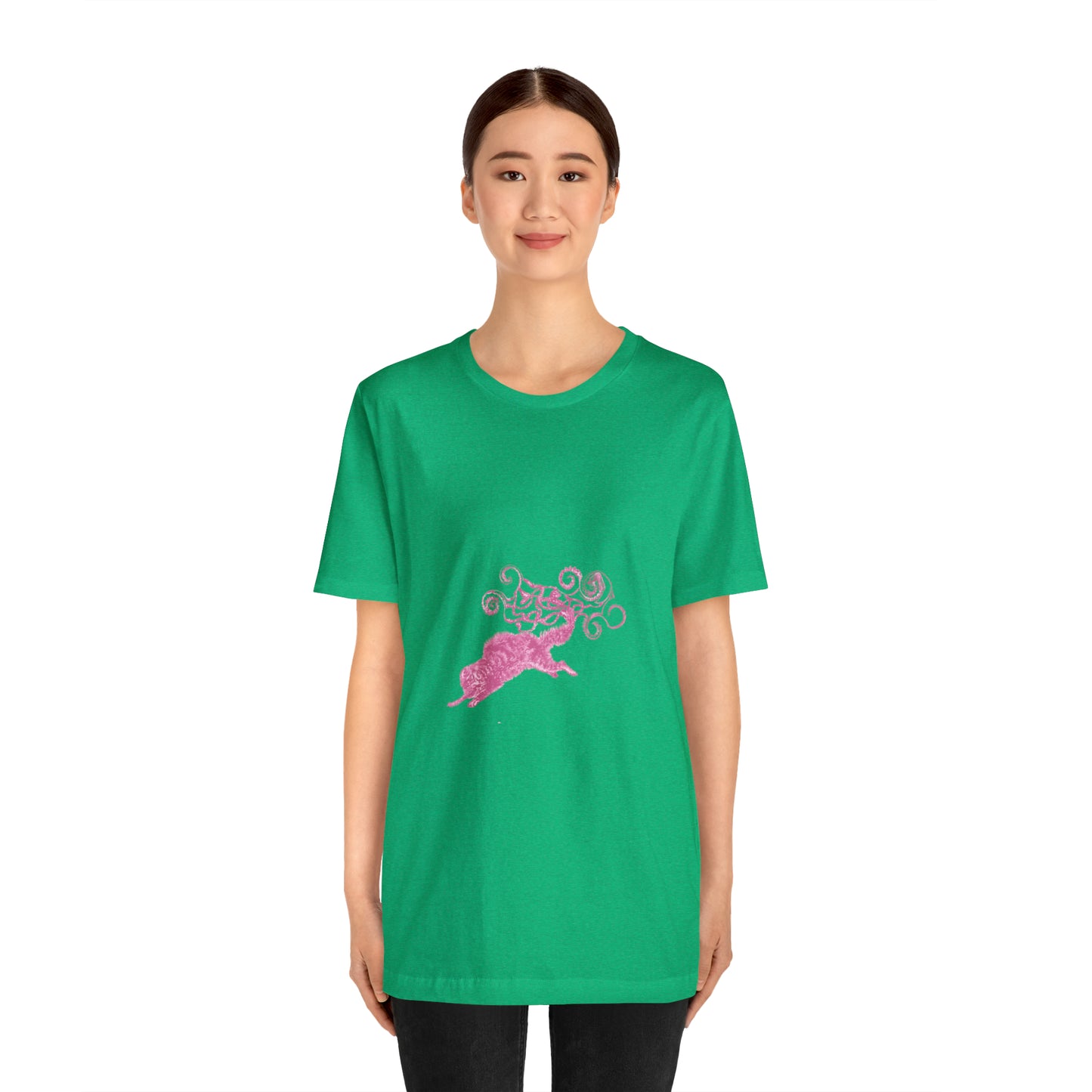 Pink Cat's Tail Art Unisex Jersey Short Sleeve Tee