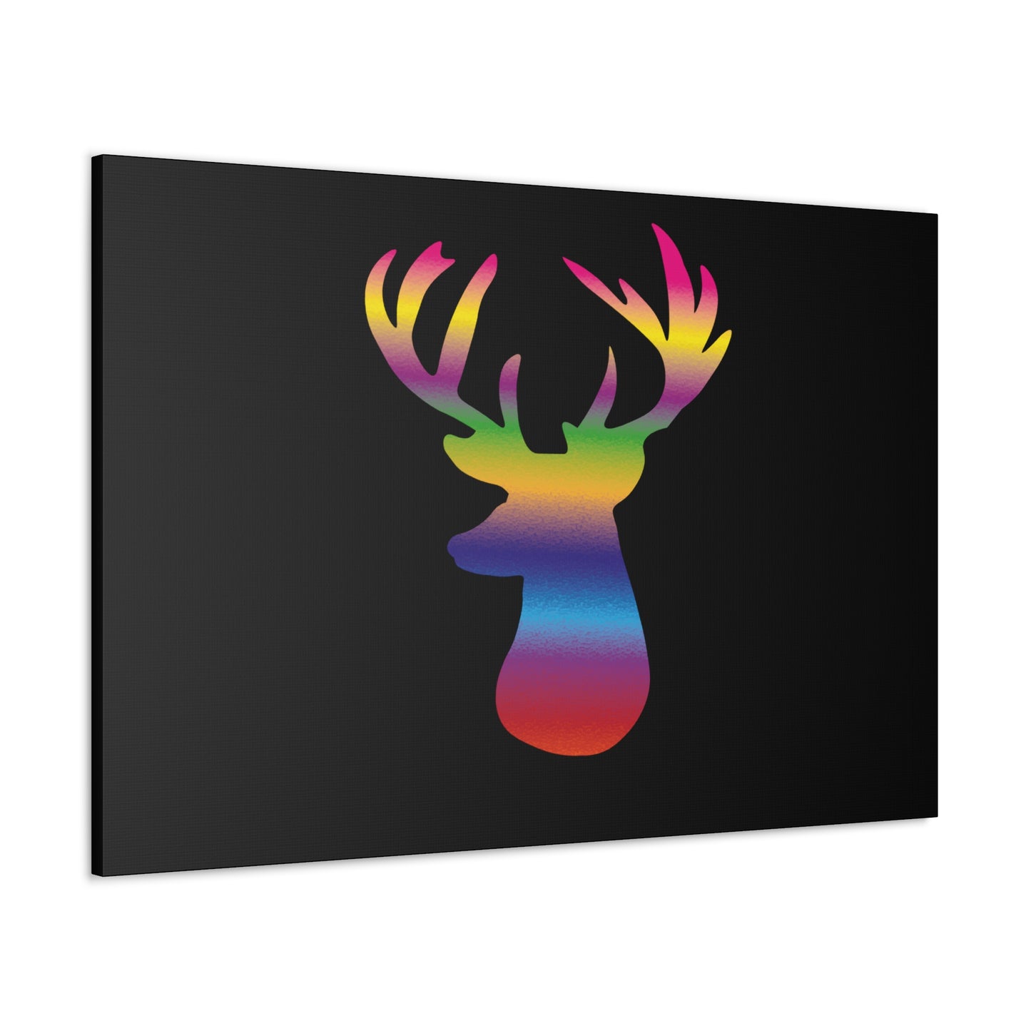 Rainbow Stag Head Canvas Gallery Wraps