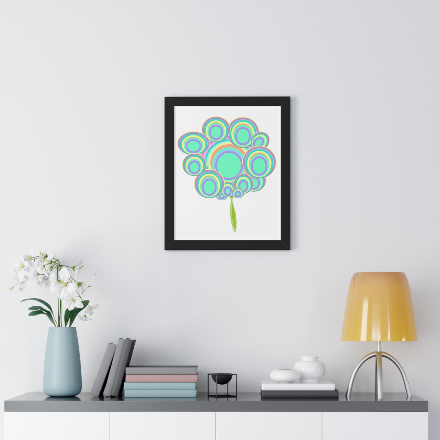 Circle Tree Art Illustration Framed Vertical Poster