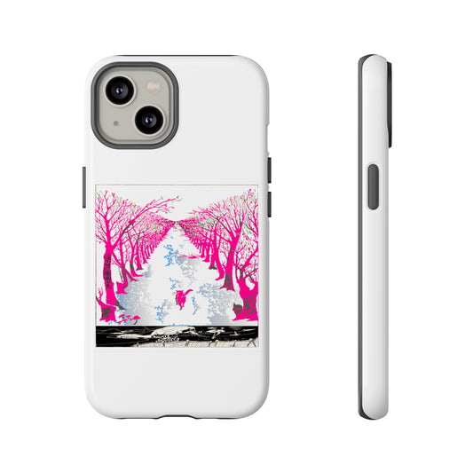 Pink Cat in the Woods Art Tough Cases