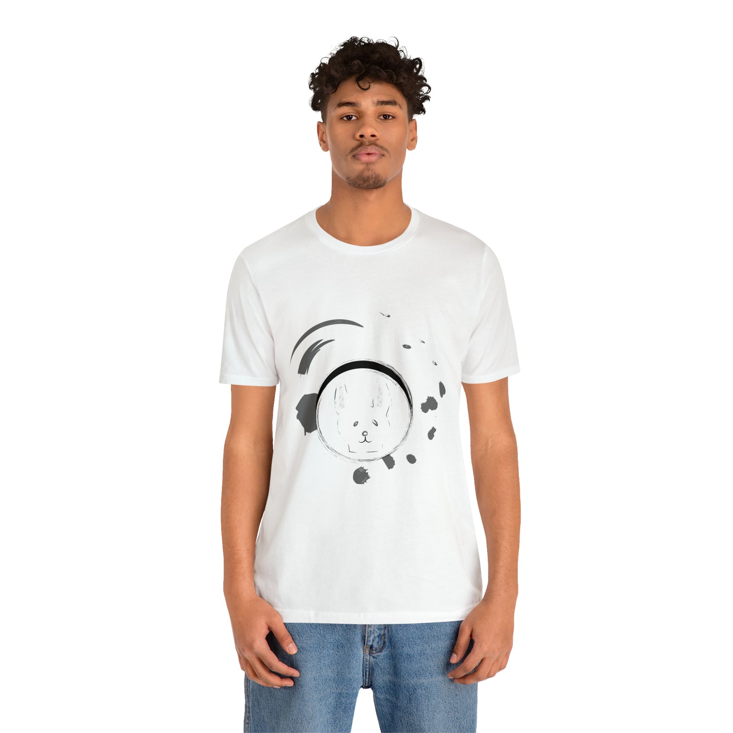 Rabbit Ink Black & White Art Unisex Jersey Short Sleeve Tee