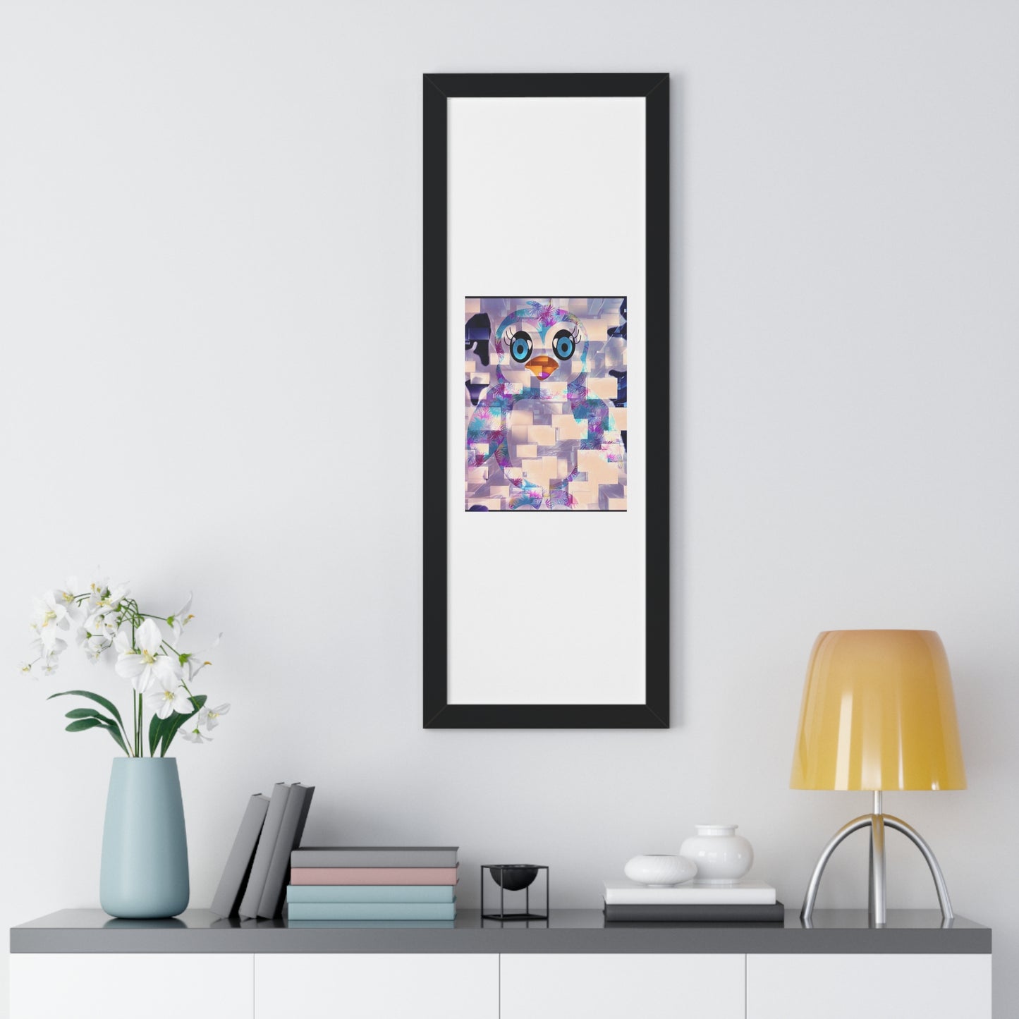 Penguinies Block Art Framed Vertical Poster