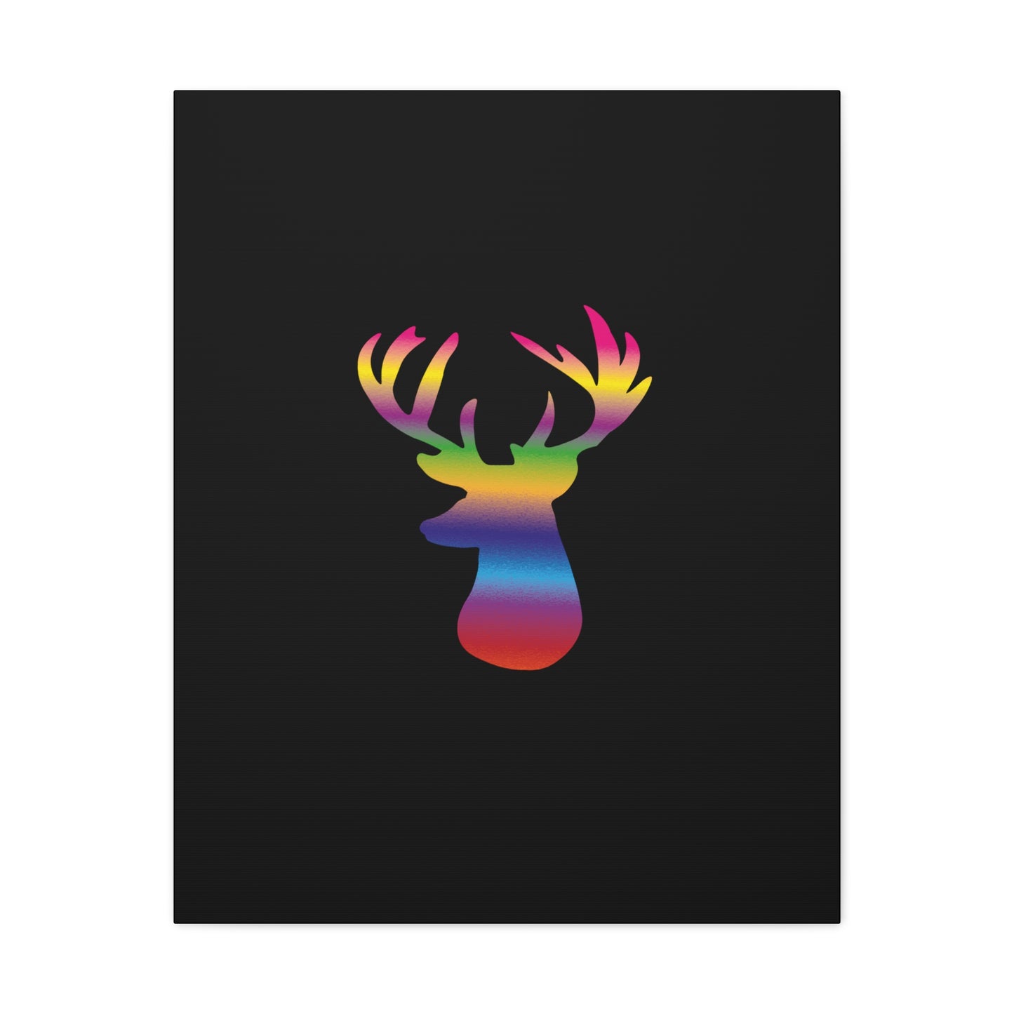 Rainbow Stag Head Canvas Gallery Wraps