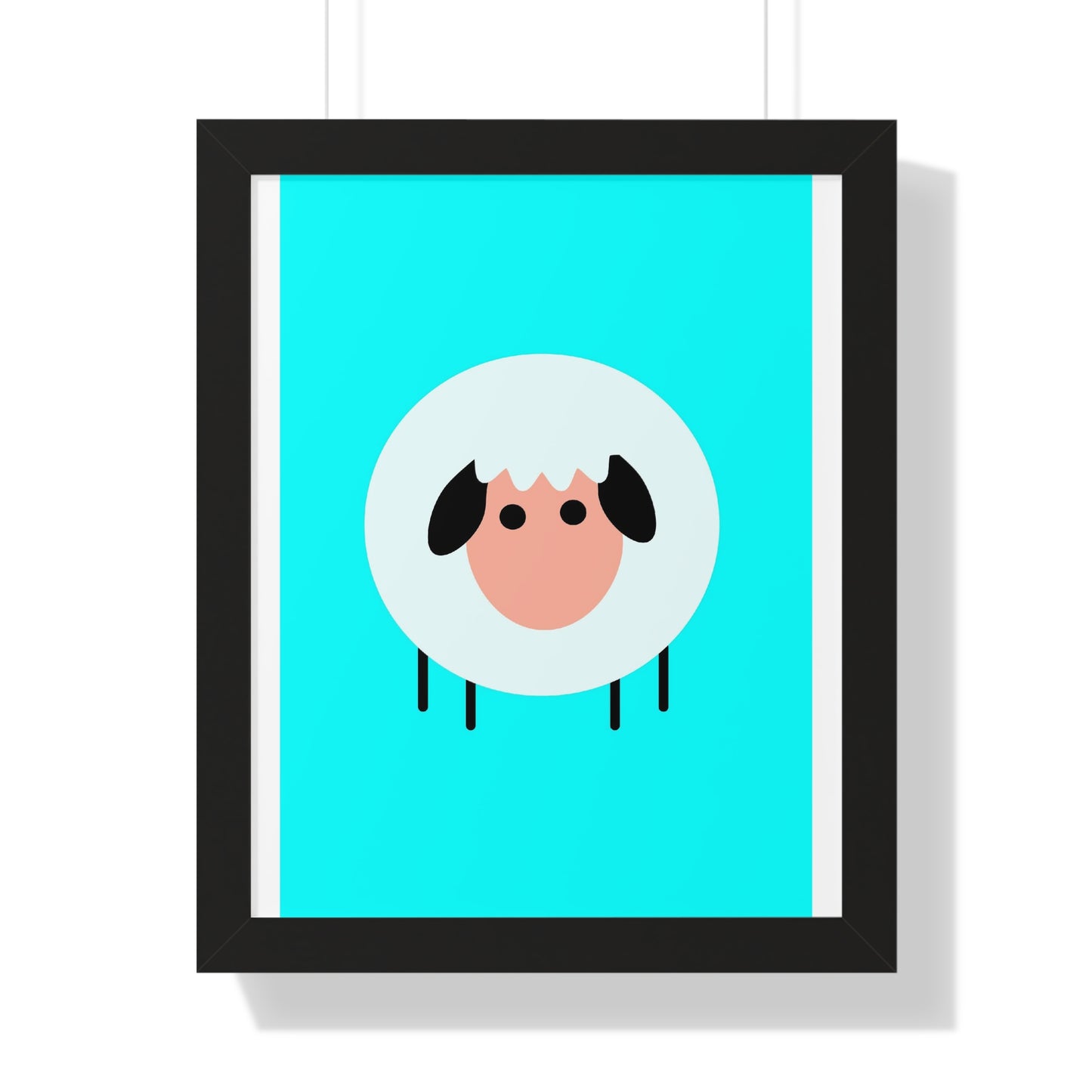 Sheep Blue Art Framed Vertical Poster