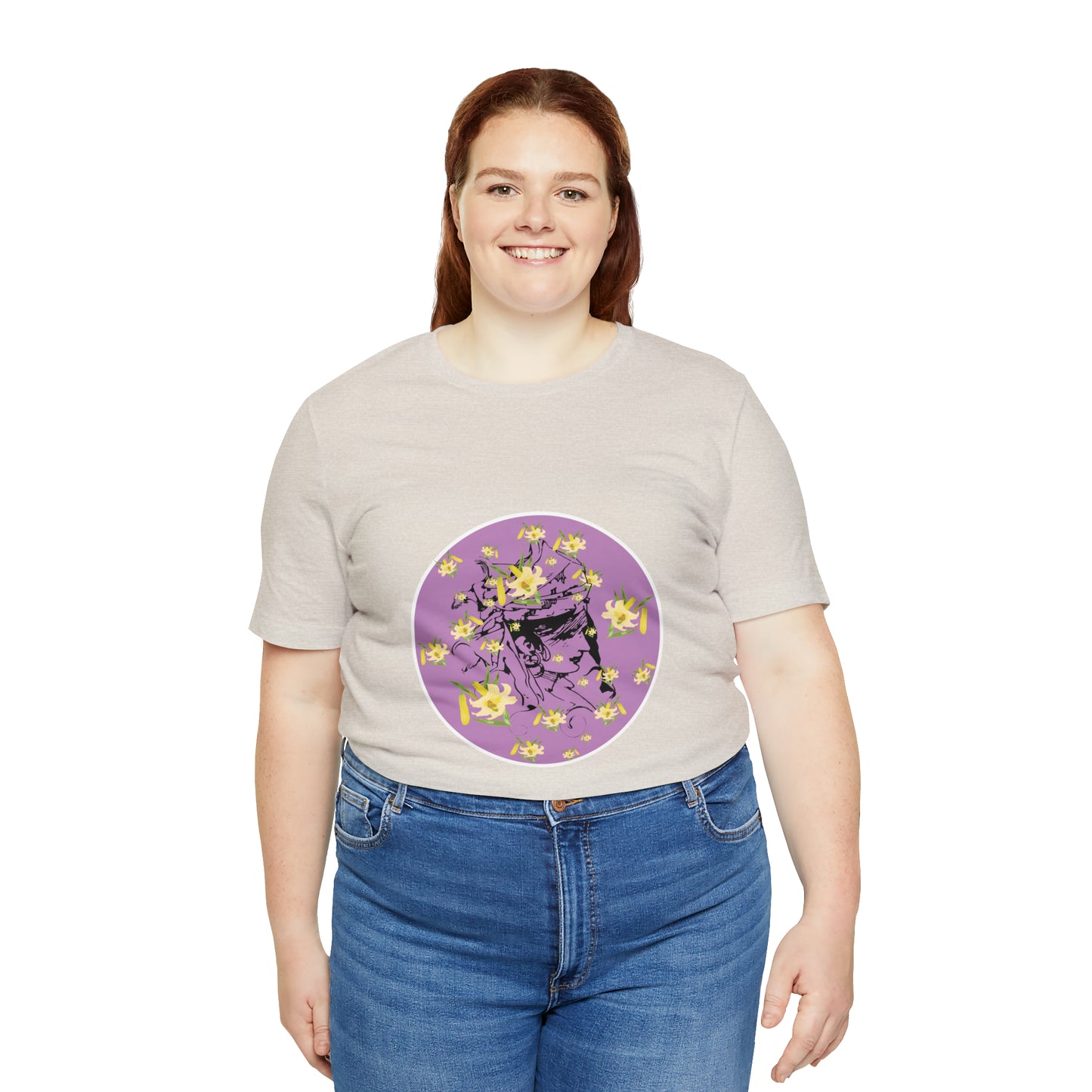 Purple Daffodil Woman Art Unisex Jersey Short Sleeve Tee