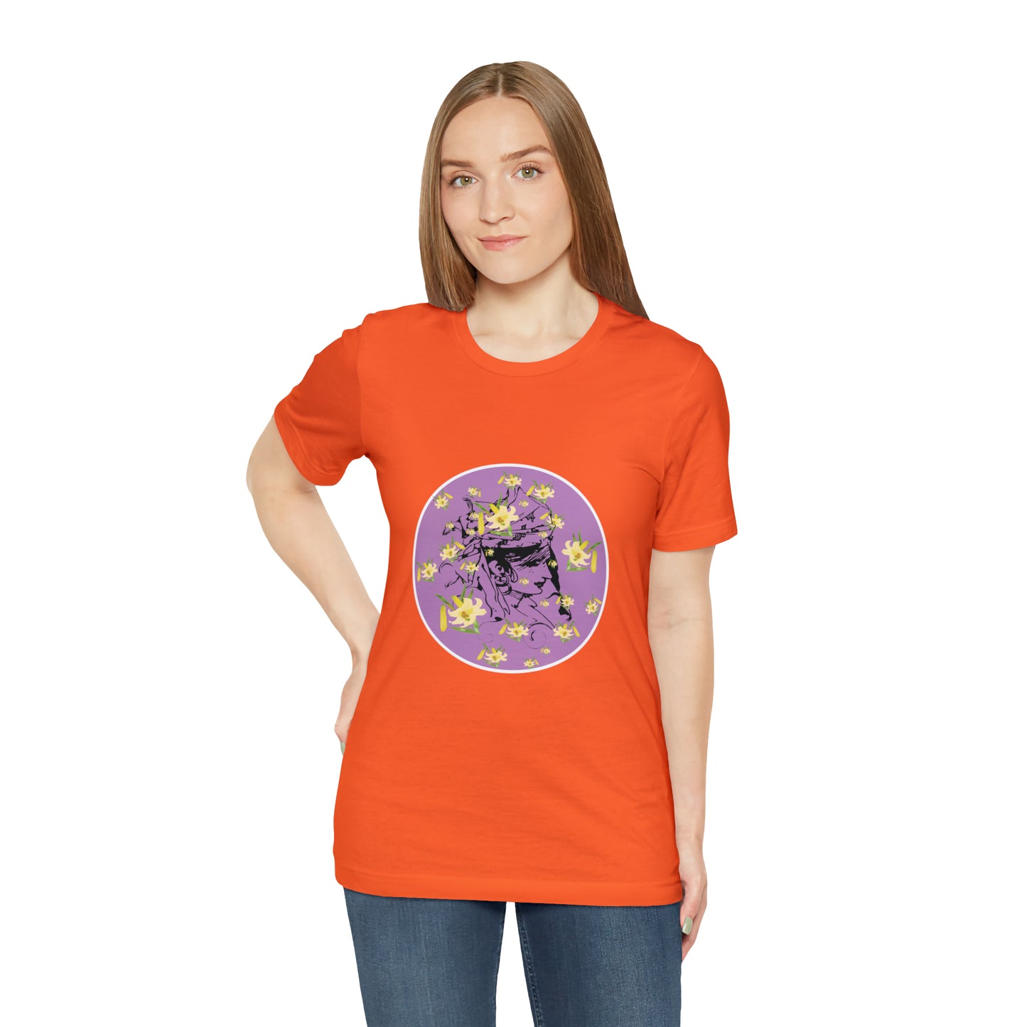 Purple Daffodil Woman Art Unisex Jersey Short Sleeve Tee